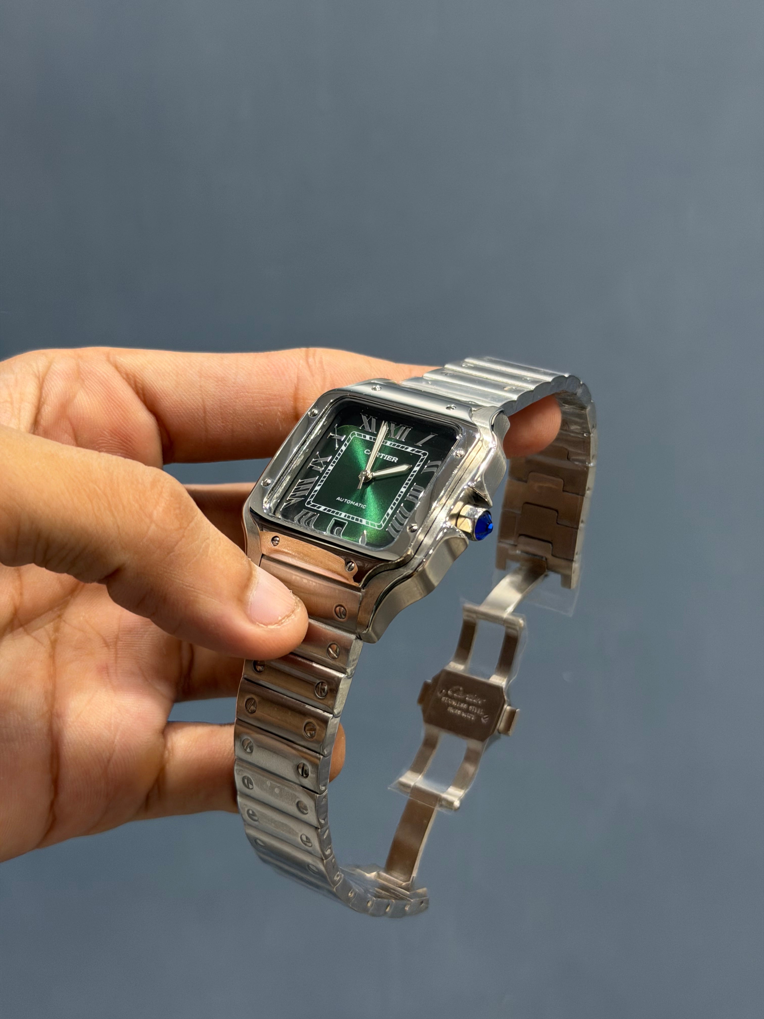 NEW COLLECTION SILVER WITH GREEN DIAL AUTOMATIC WATCH