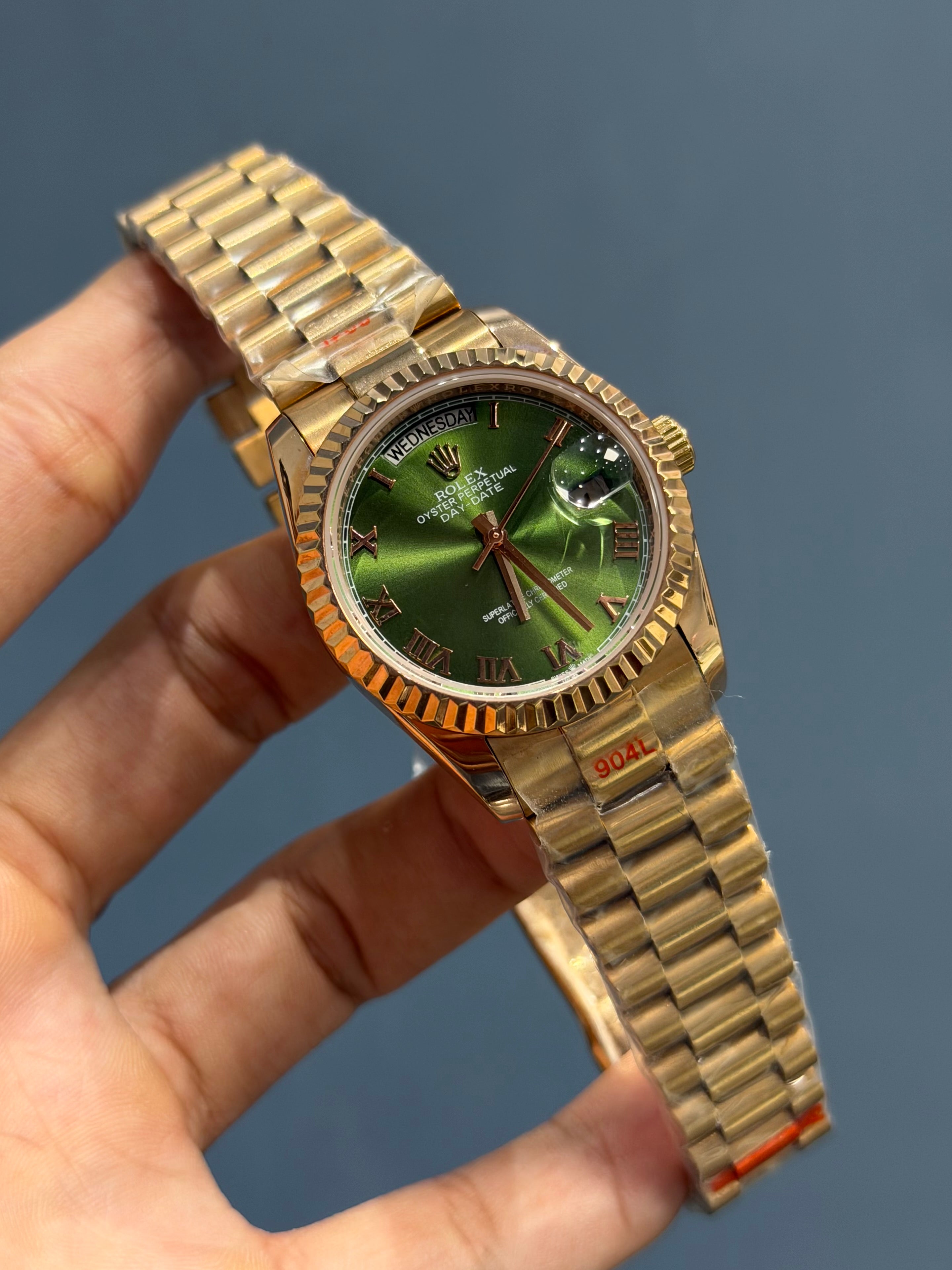 NEW COLLECTION 36 ROSE GOLD WITH GREEN DIAL AUTOMATIC WATCH YZ FACTORY