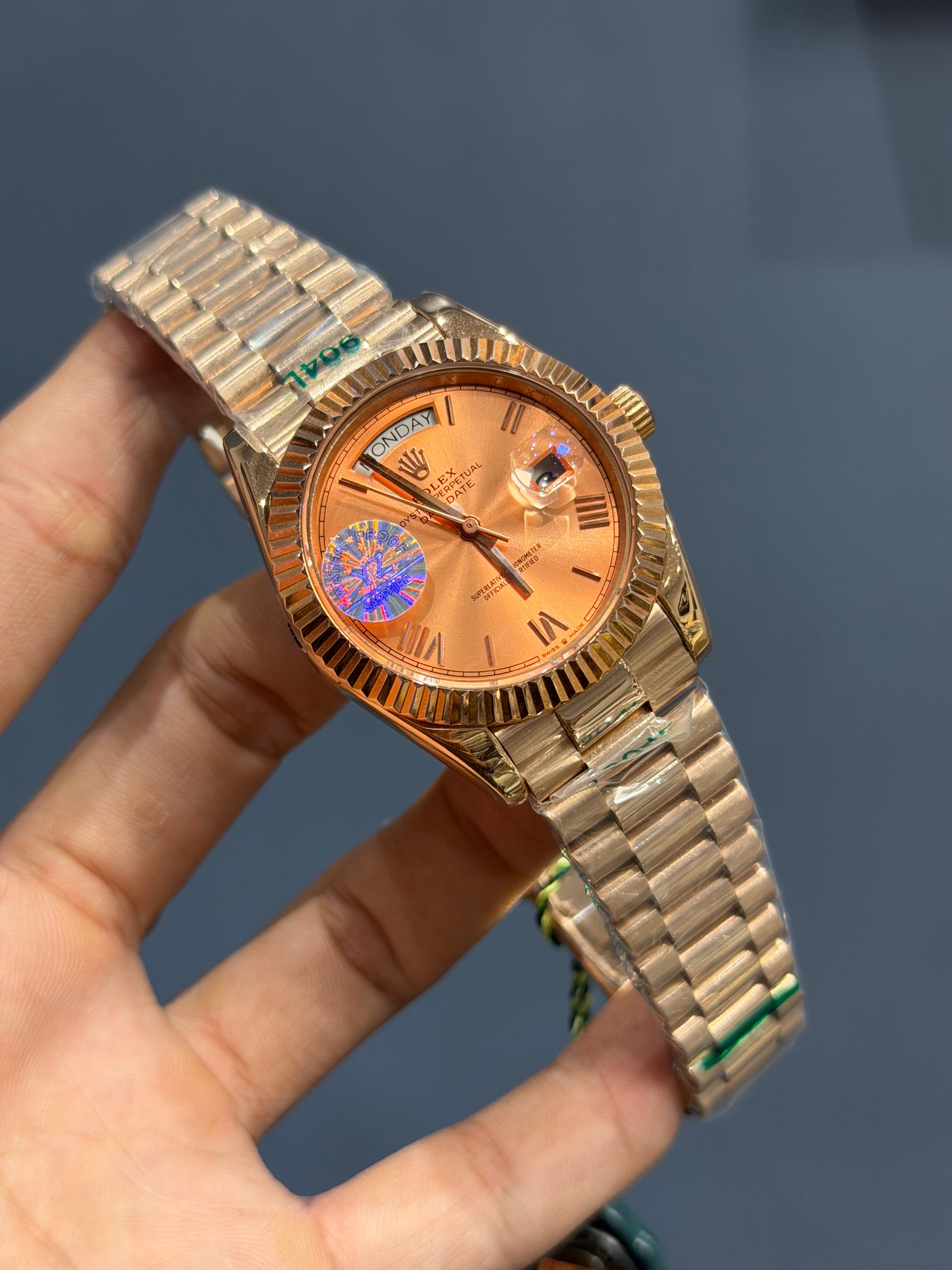 NEW COLLECTION 40MM ROSE GOLD WITH PEACH DIAL ROMAN FIGURE YZ MADE