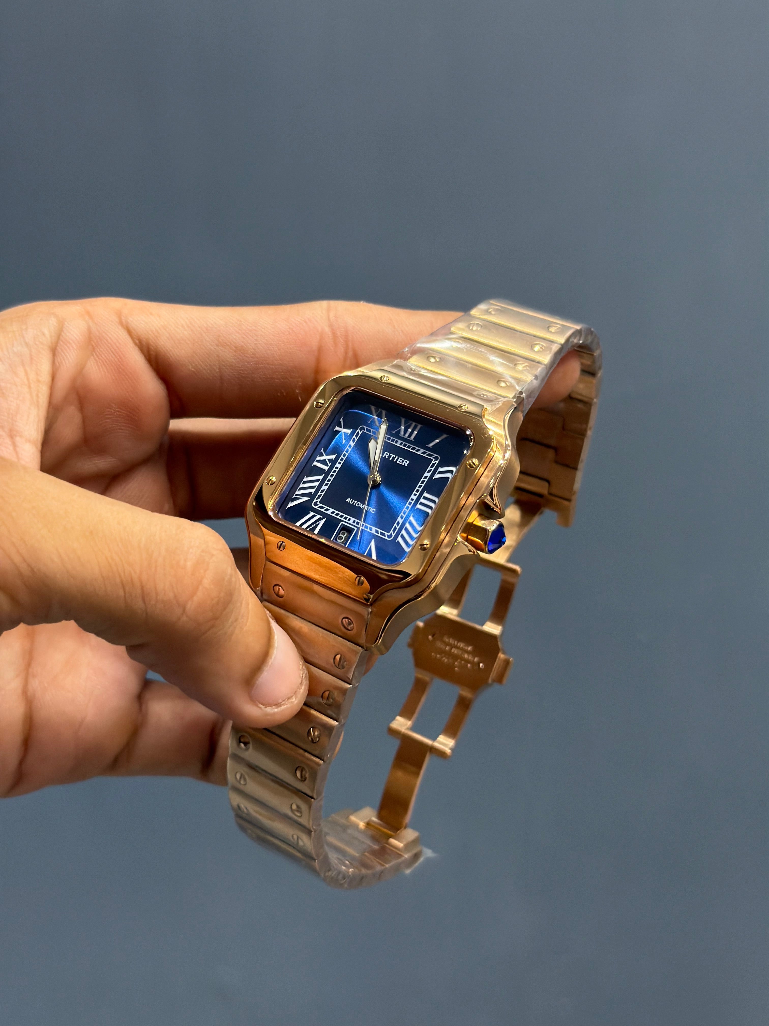 NEW COLLECTION ROSE GOLD WITH BLUE DIAL AUTOMATIC WATCH