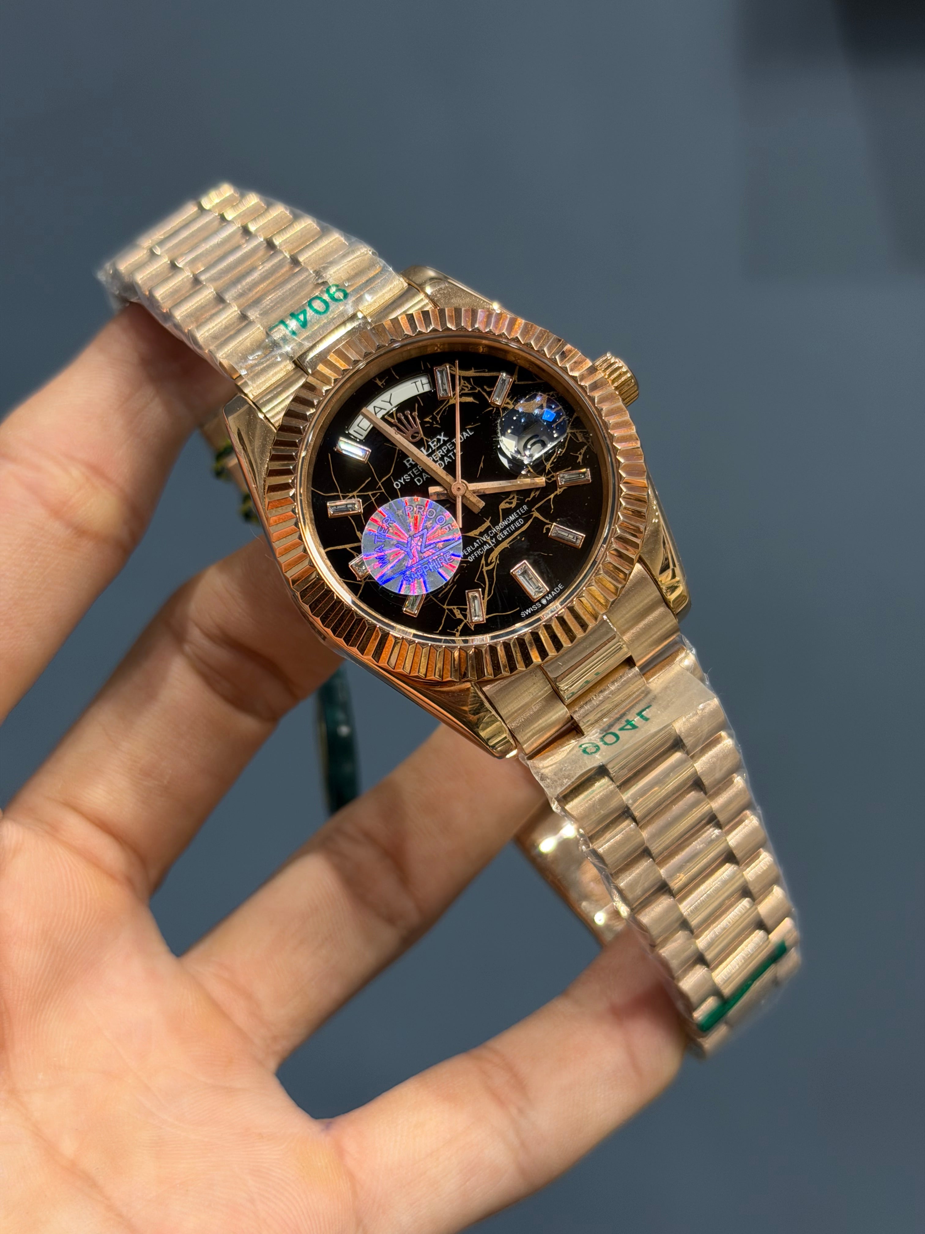 NEW COLLECTION 40MM ROSE GOLD WITH MARBEL DIAL STONE INDEX FIGURE YZ MADE