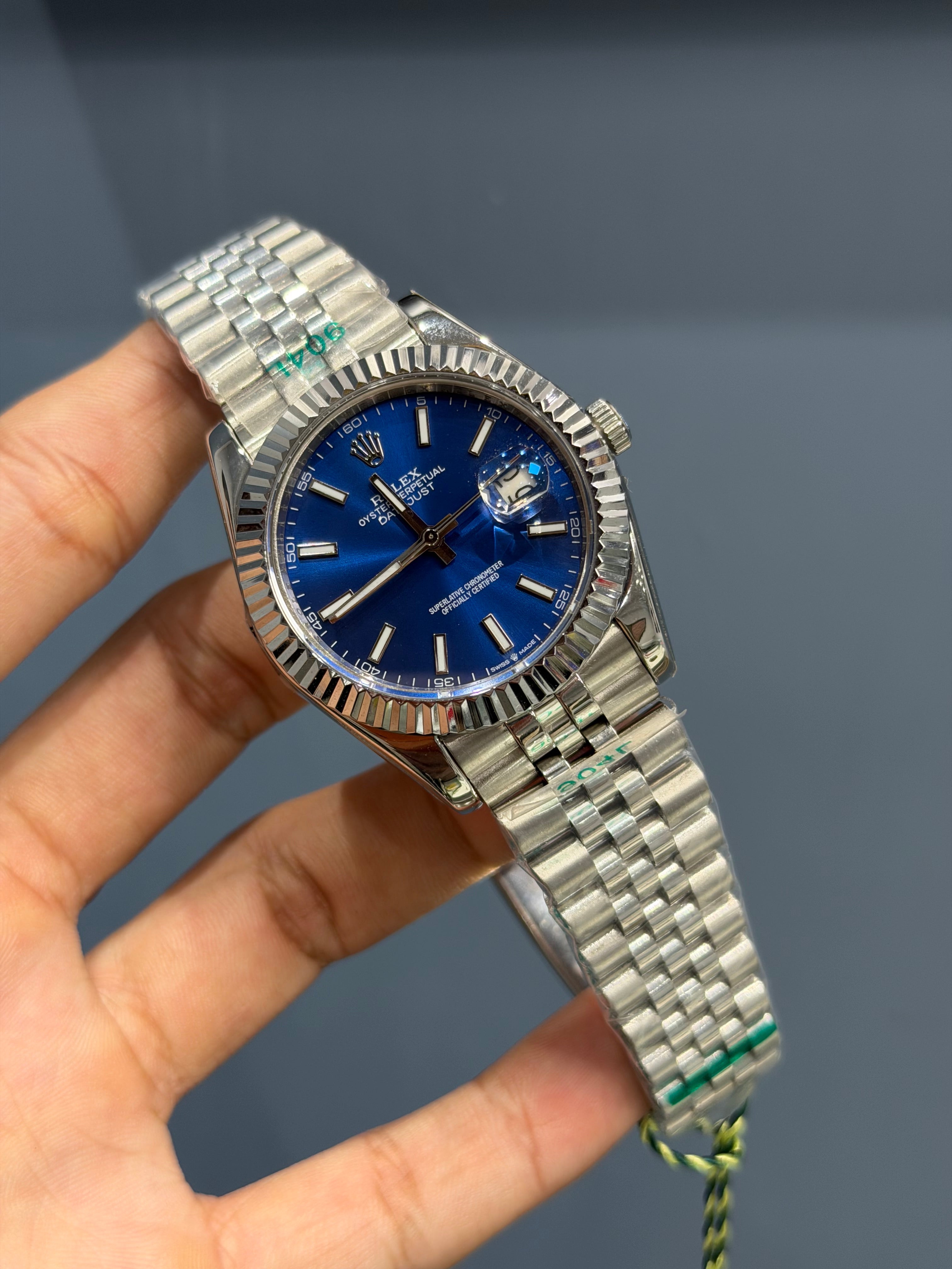 NEW COLLECTION 40 SILVER WITH BLUE DIAL AUTOMATIC WATCH YZ MADE
