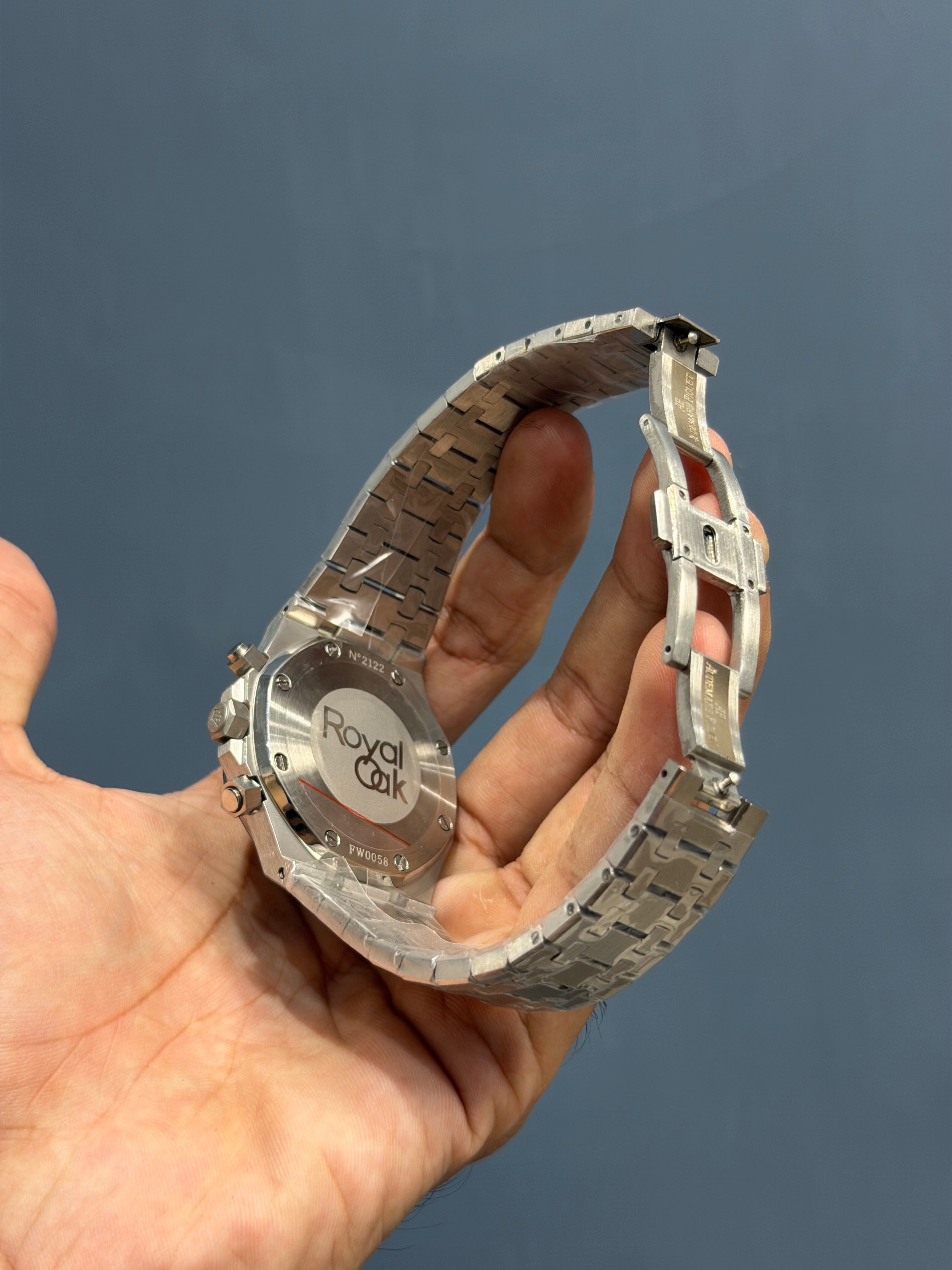 NEW COLLECTION CHRONOGRAPH SILVER WITH WHITE DIAL CHAIN WATCH