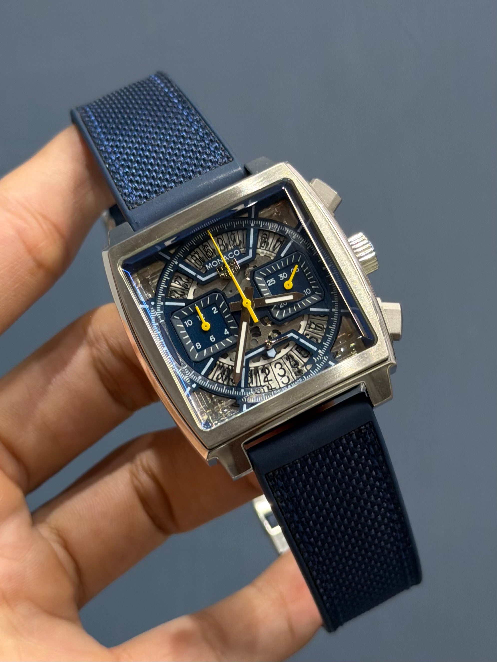 NEW COLLECTION CHRONOGRAPH SILVER CASE WITH BLUE DIAL & BLUE STRAP