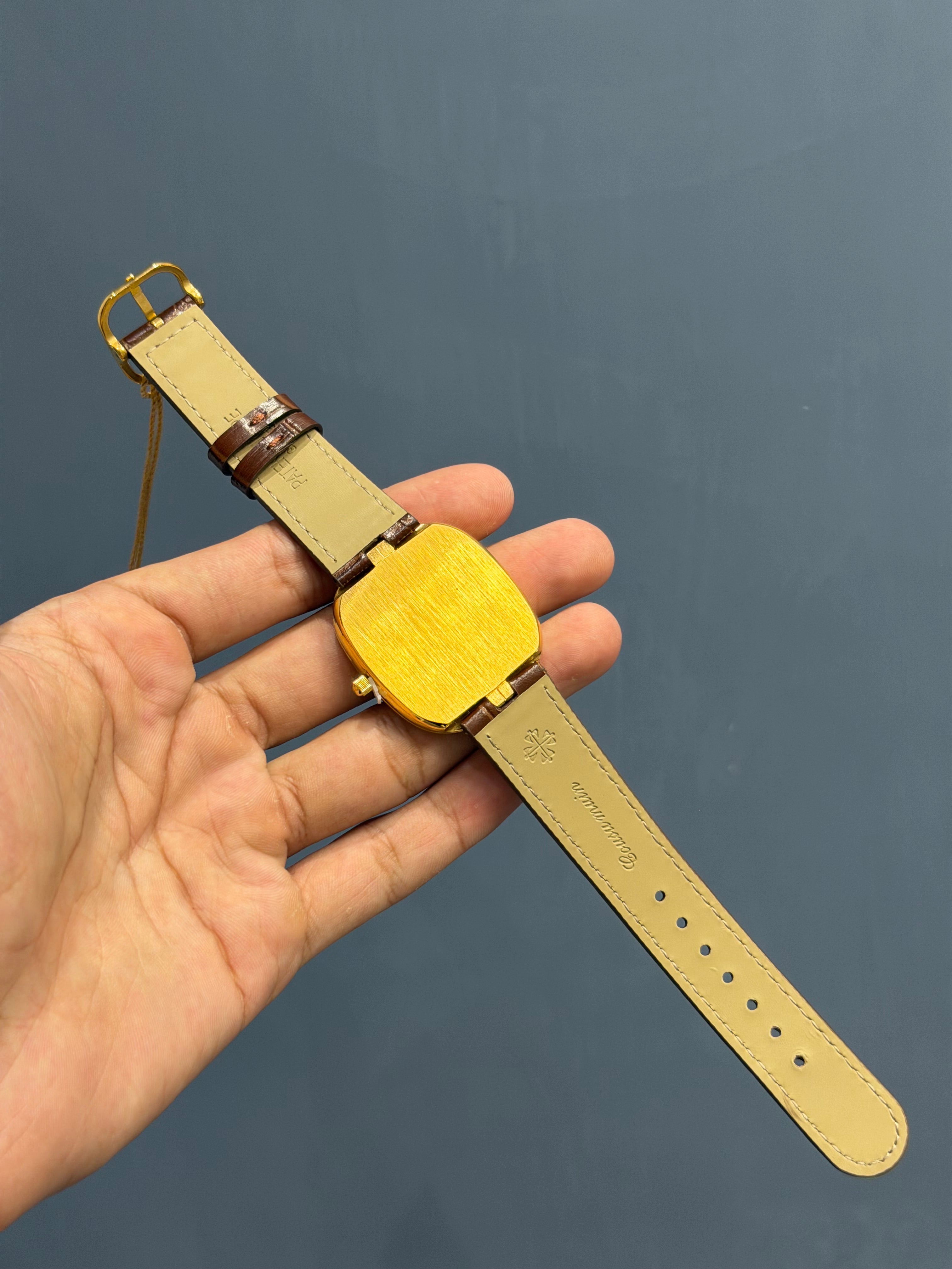 NEW COLLECTION SQUARE YELLOW WITH YELLOW DIAL LEATHER STRAP WATCH
