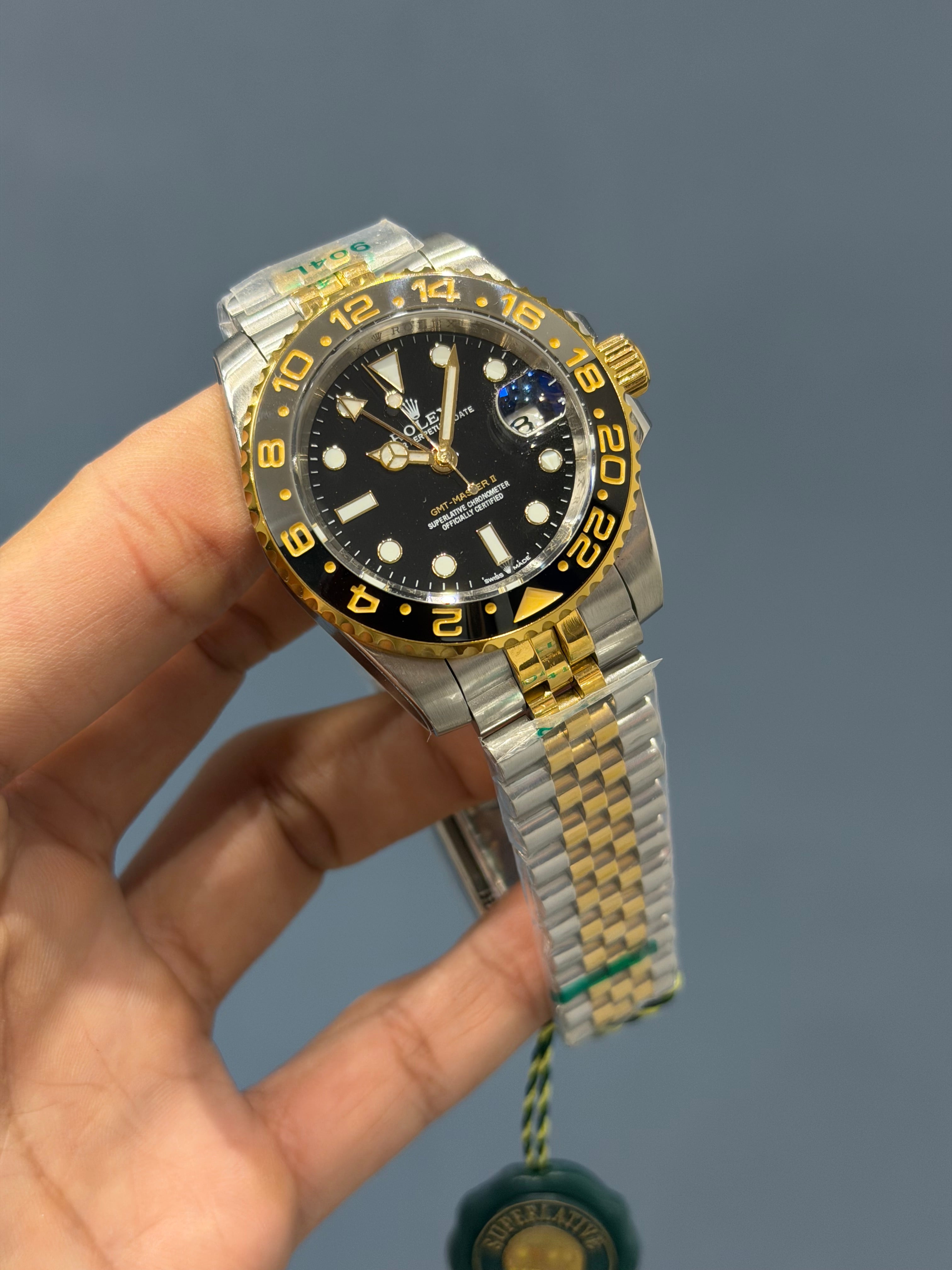NEW COLLECTION GMT 40 TWO TONE YELLOW GOLD WITH BLACK DIAL & ZR FACTORY