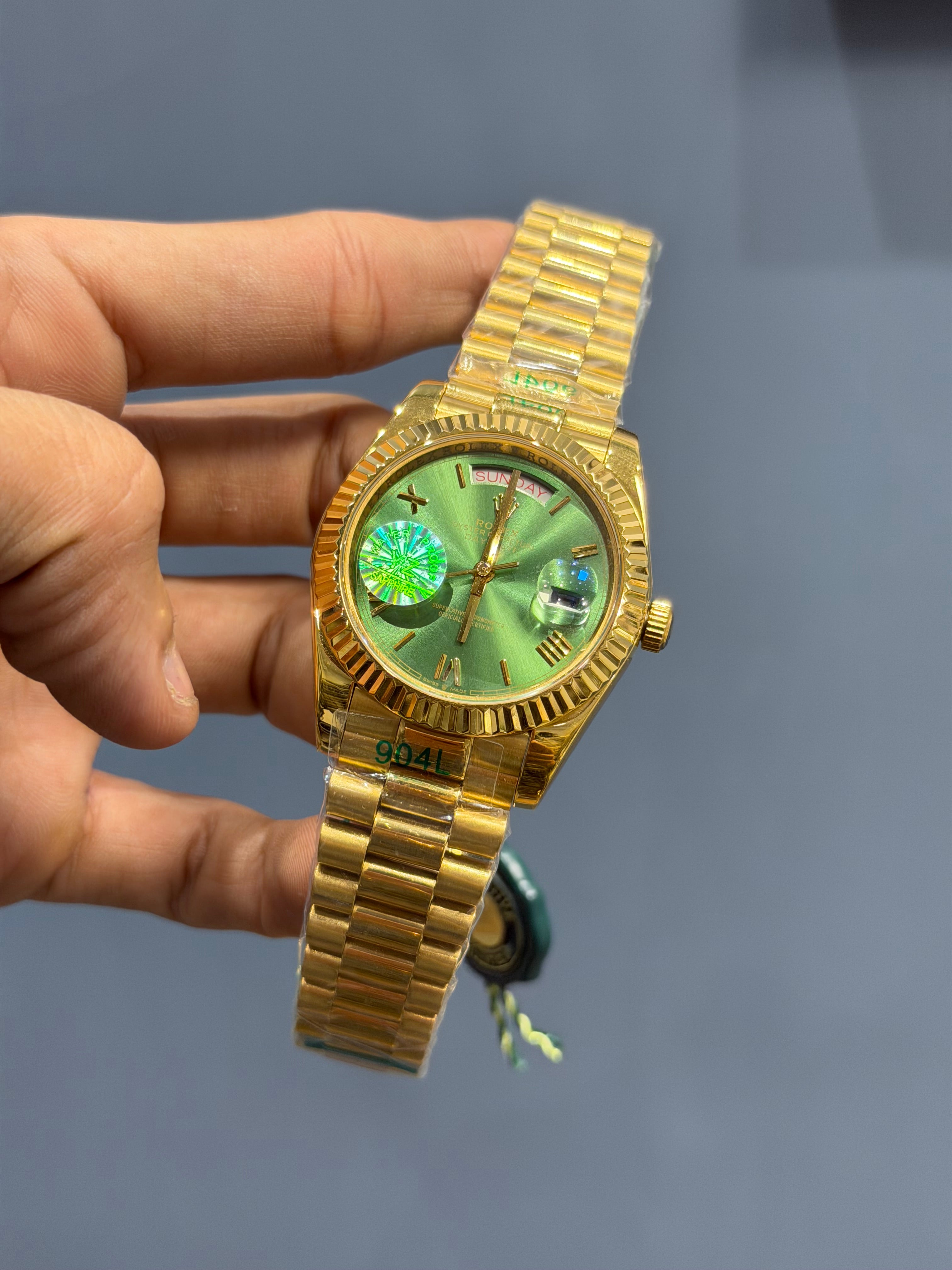 NEW COLLECTION 40MM YELLOW GOLD WITH GREEN DIAL ROMAN FIGURE YZ MADE
