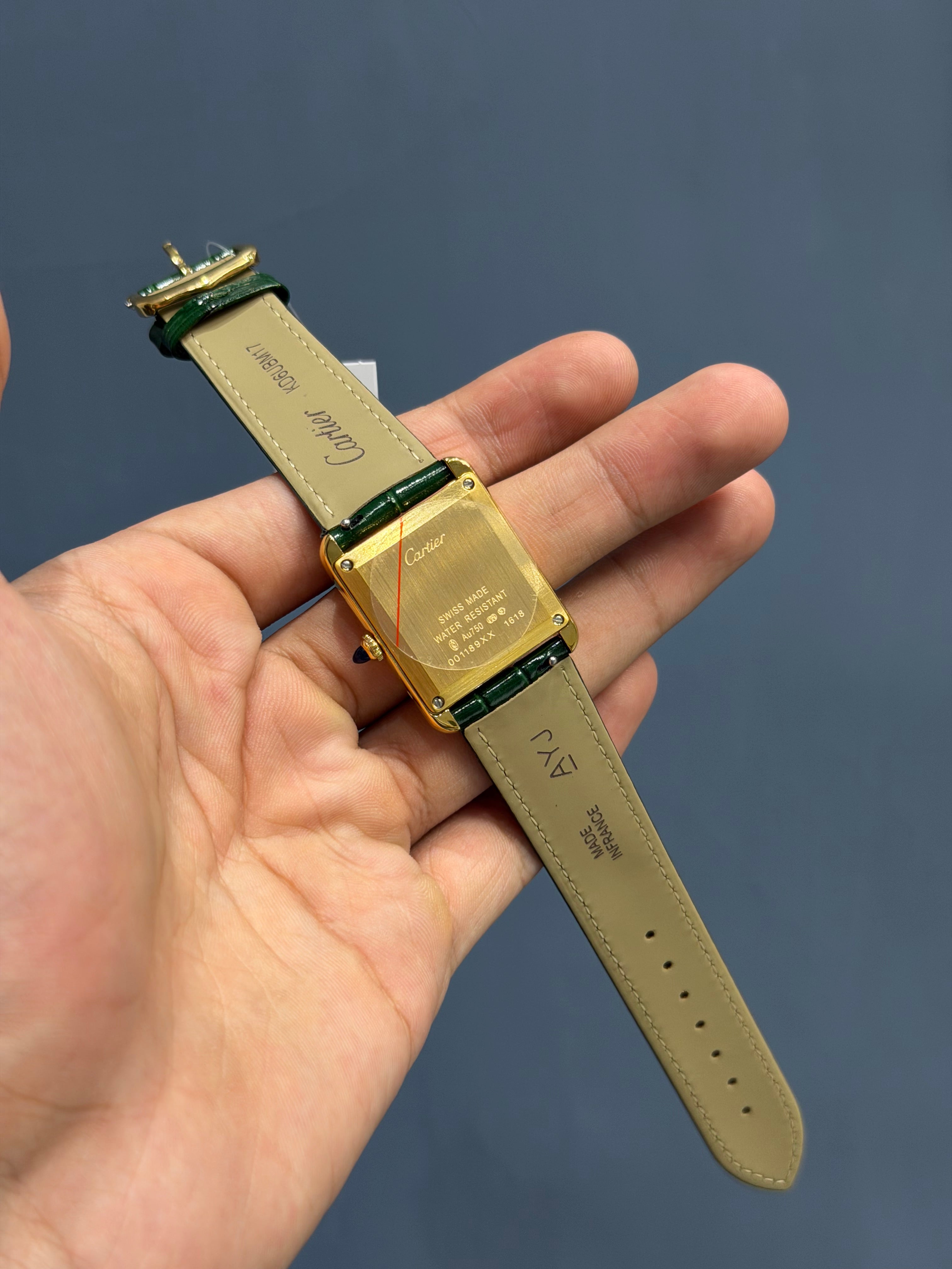 NEW COLLECTION 36MM YELLOW GOLD CASE WITH GREEN DIAL & LEATHER STRAP WATCH