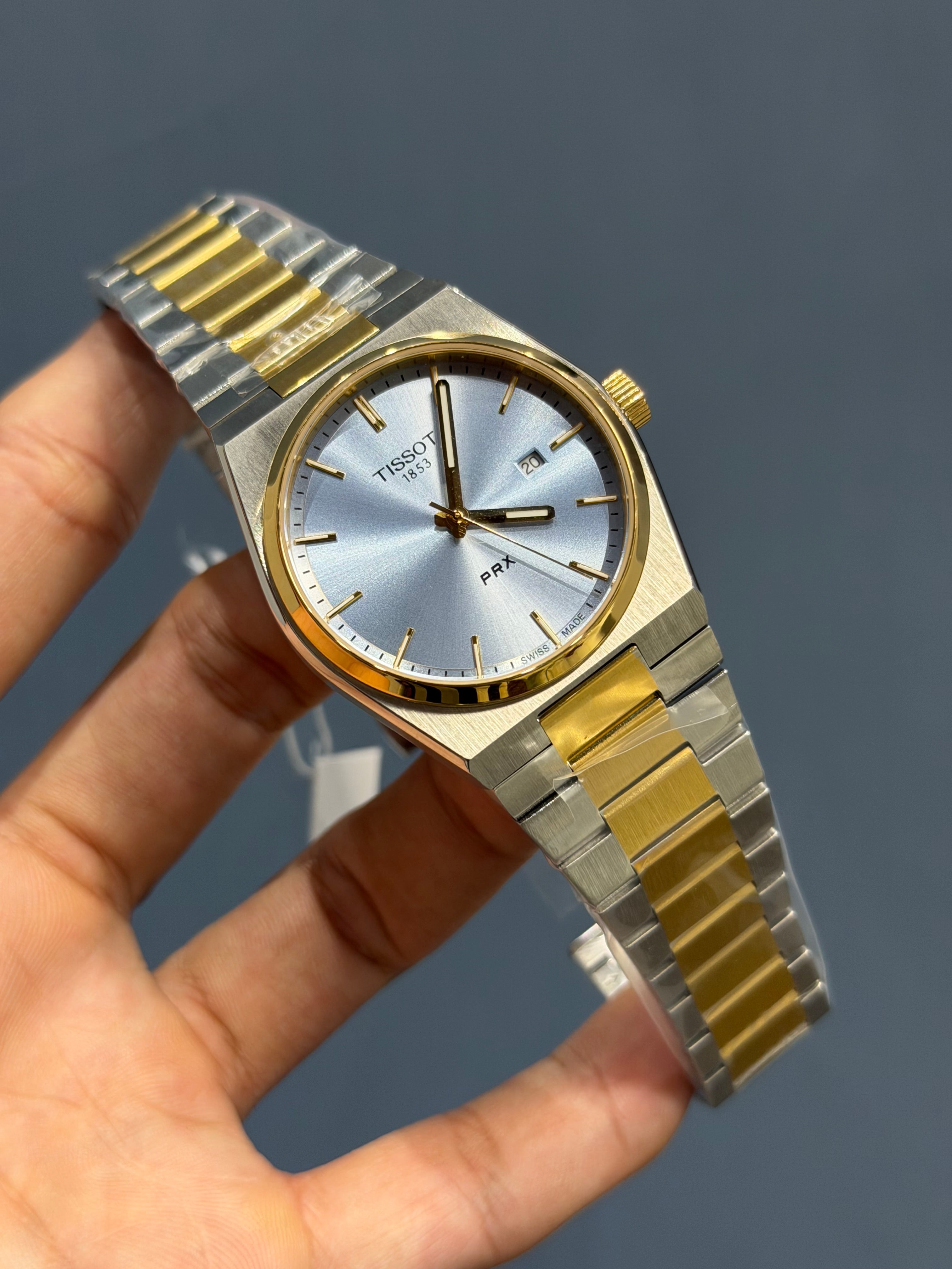 NEW COLLECTION TWOTONE GOLD & TIFFANY PLAIN DIAL STAINLESS STEEL QUARTZ WATCH