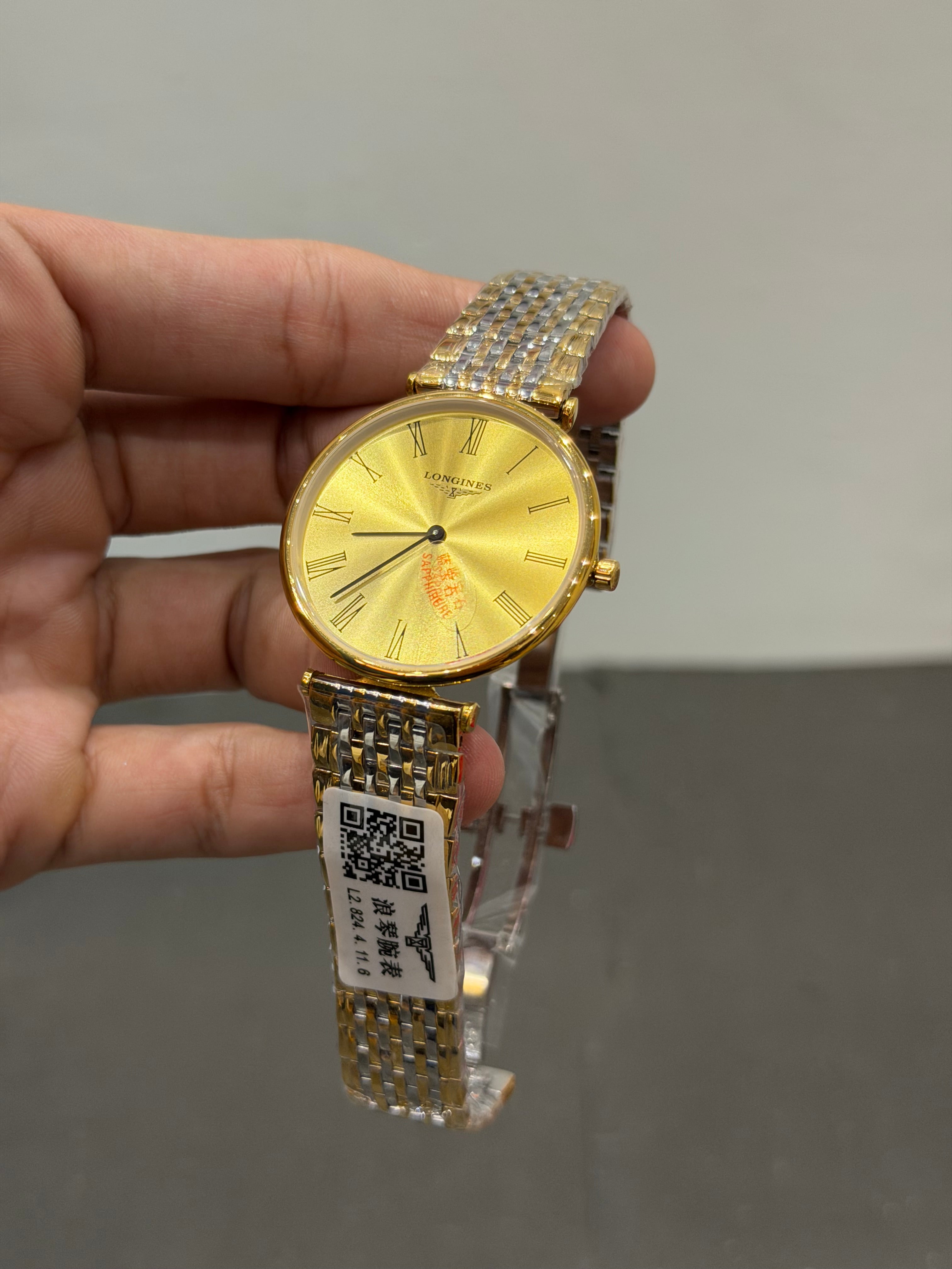NEW COLLECTION TWO TONE YELLOW GOLD WITH YELLO DIAL CHAIN WATCH