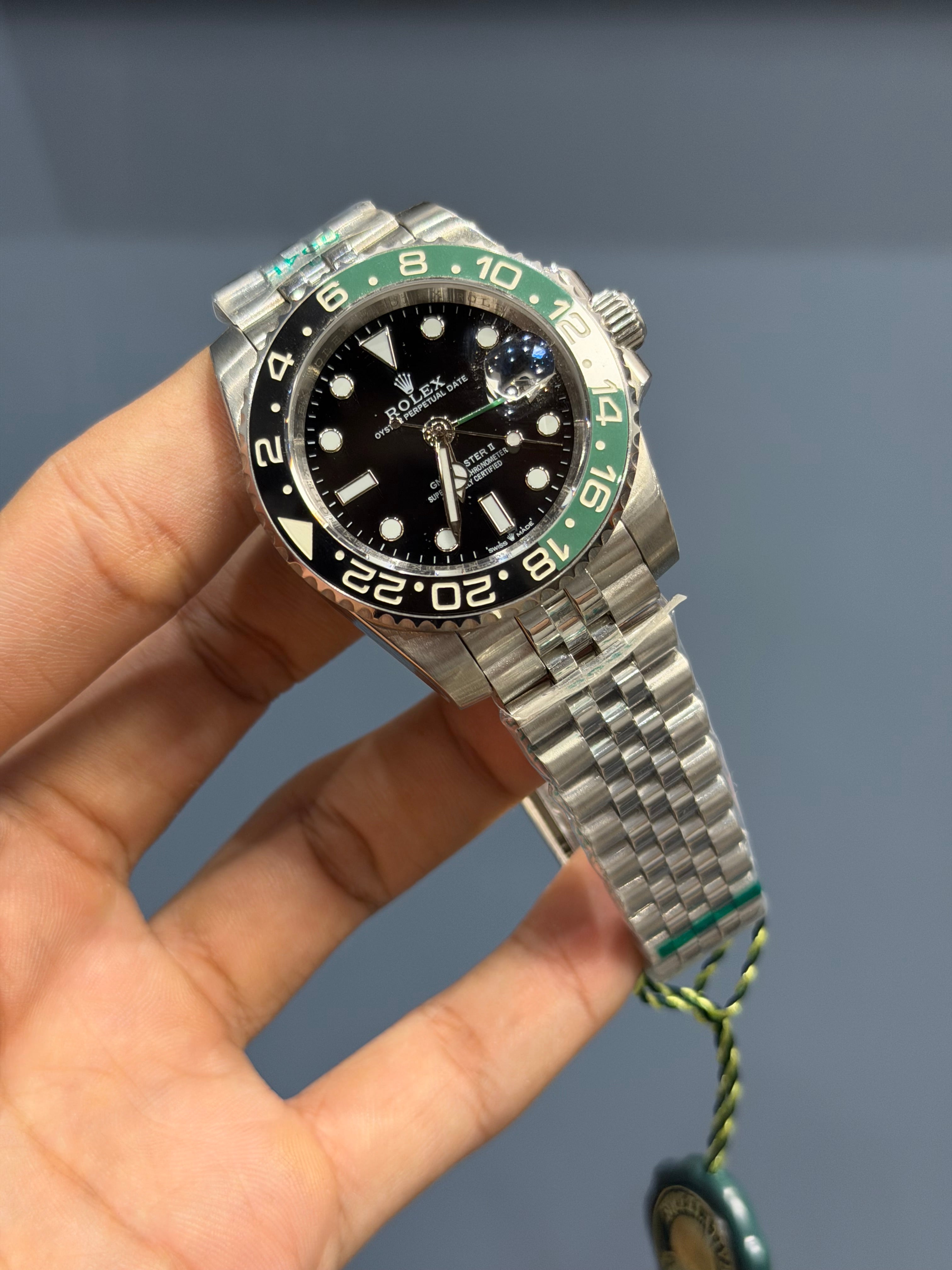 NEW COLLECTION 40 SILVER WITH BLACK DIAL & SPRITE BEZEL AUTOMATIC WATCH YZ FACTORY