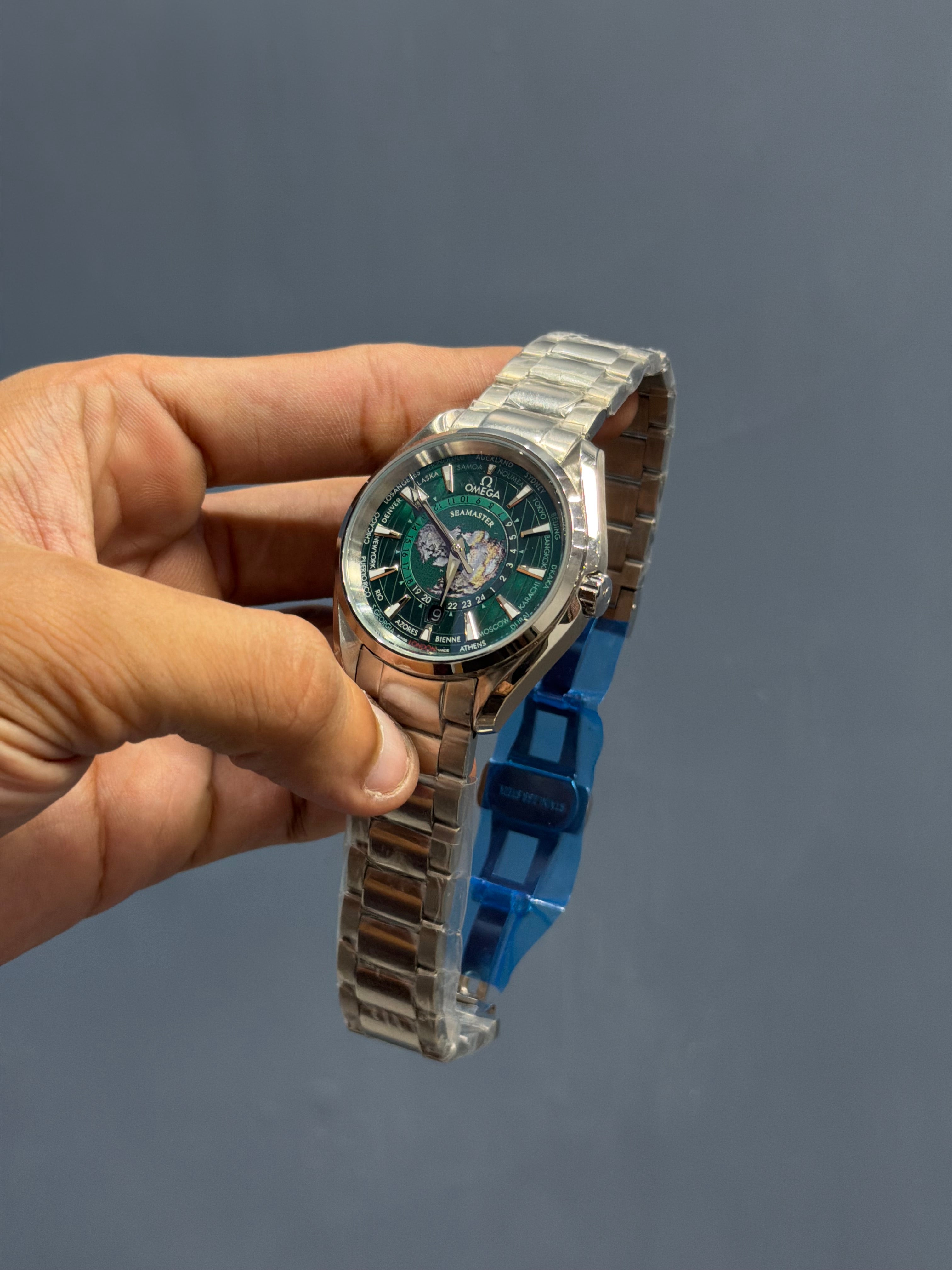 NEW COLLECTION SILVER WITH GREEN DIAL AUTOMATIC WATCH