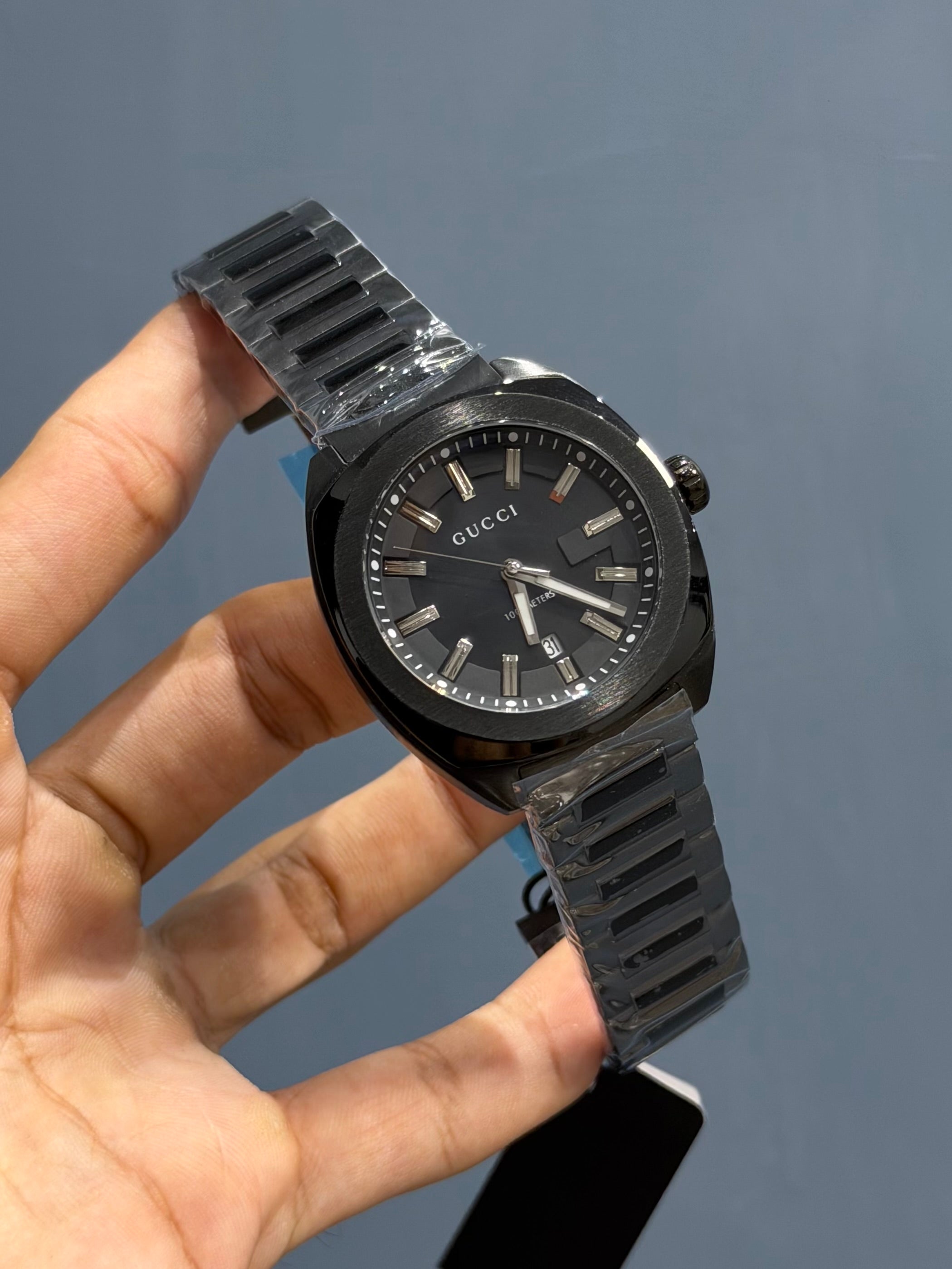 NEW COLLECTION BLACK WITH BLACK DIAL CHAIN WATCH