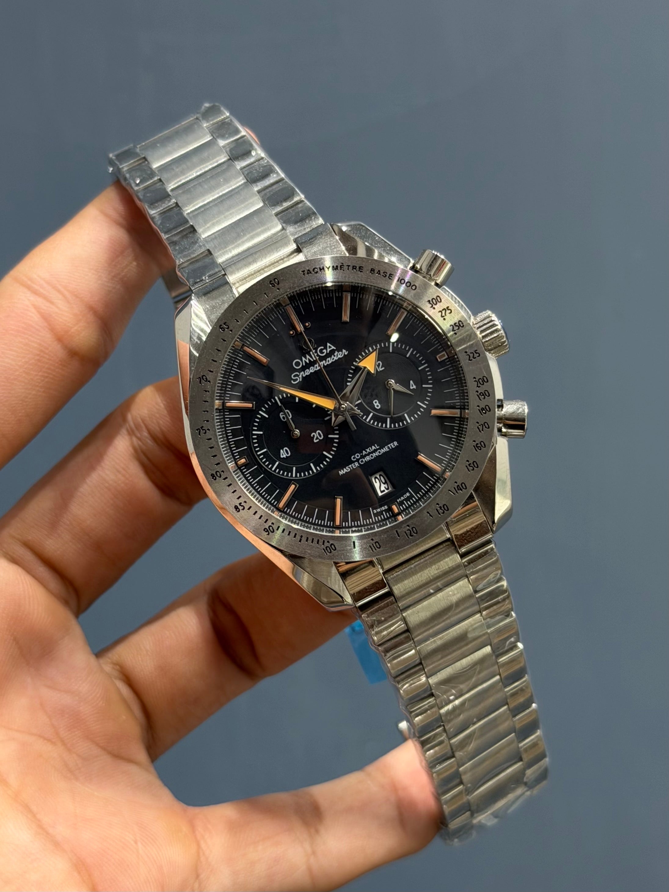 NEW COLLECTION CHRONOGRAPH SILVER CASE WITH BLACK DIAL WATCH
