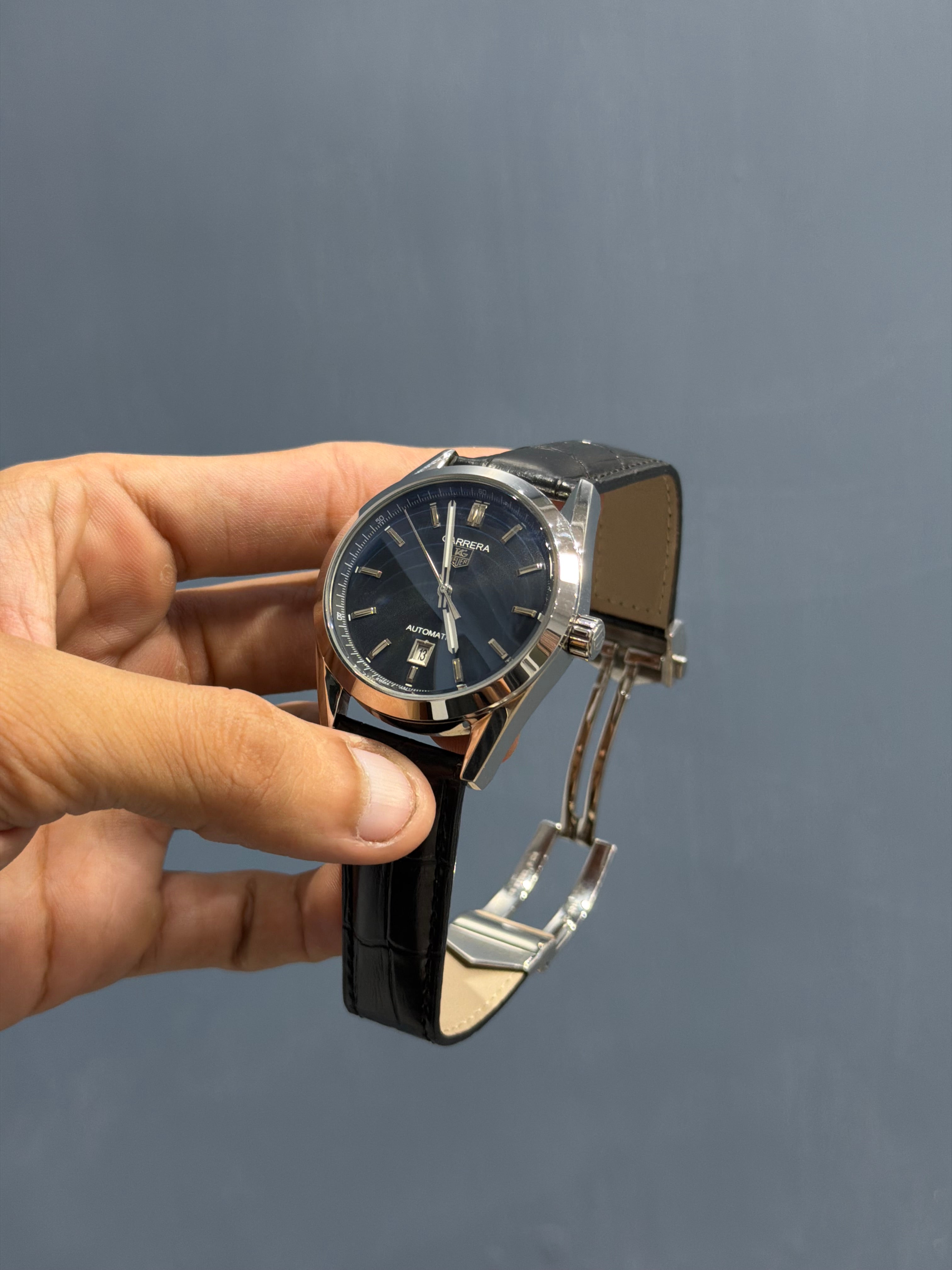NEW COLLECTION SILVER WITH BLACK DIAL AUTOMATIC WATCH