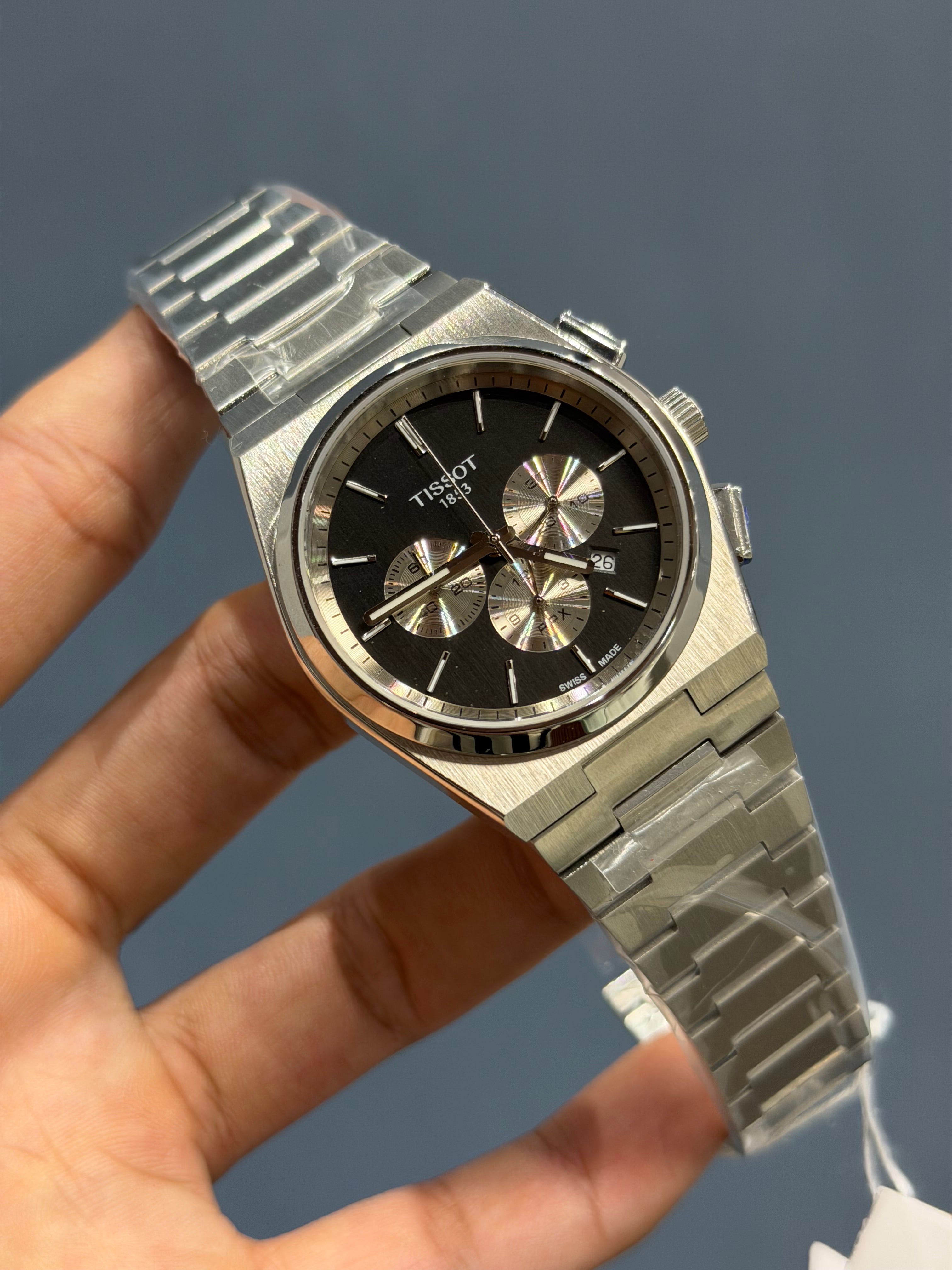NEW COLLECTION CHRONO PRX SILVER WITH BLACK DIAL WATCH