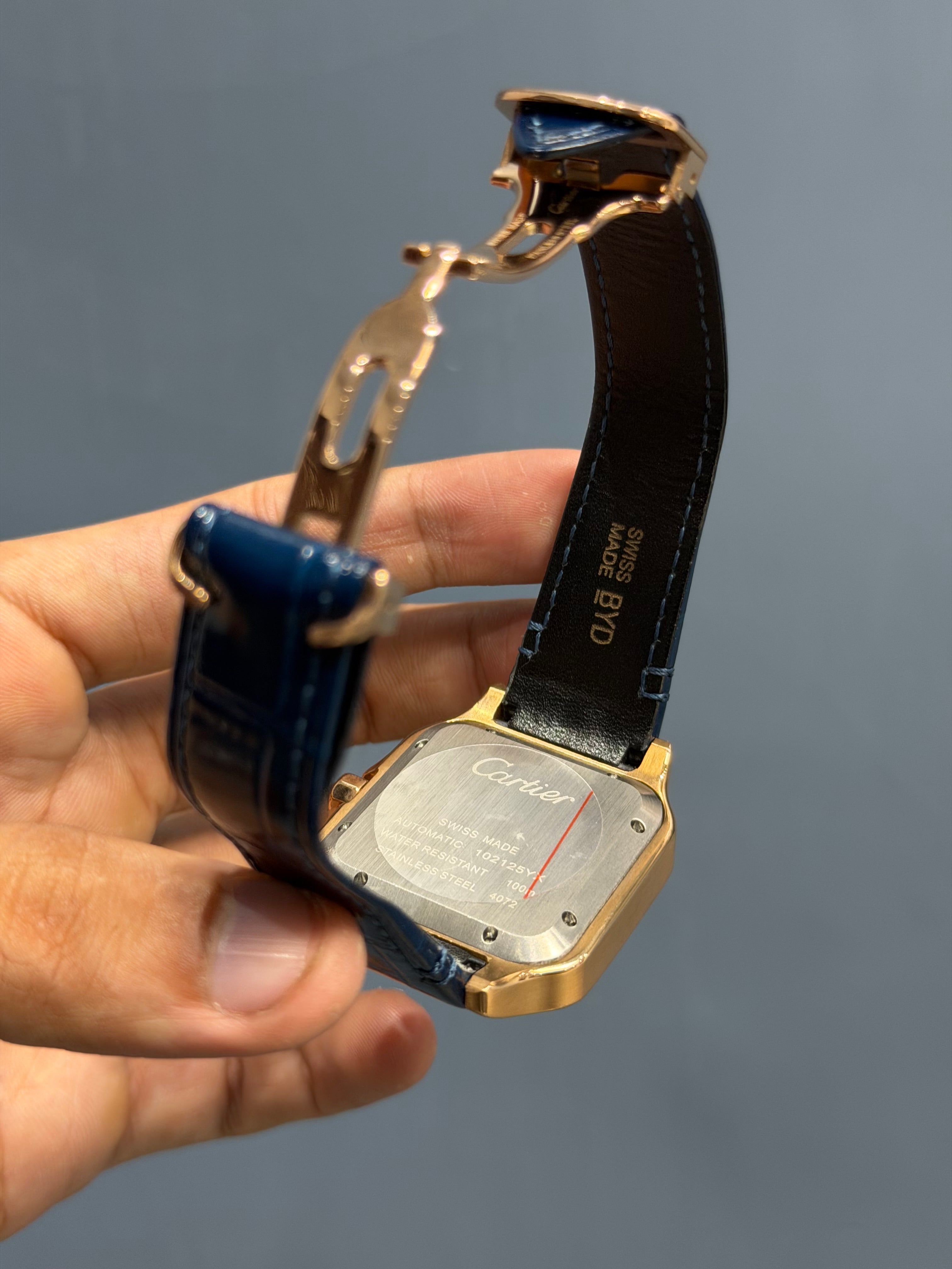 NEW COLLECTION ROSE CASE WITH BLUE DIAL & BLUE LEATHER STRAP