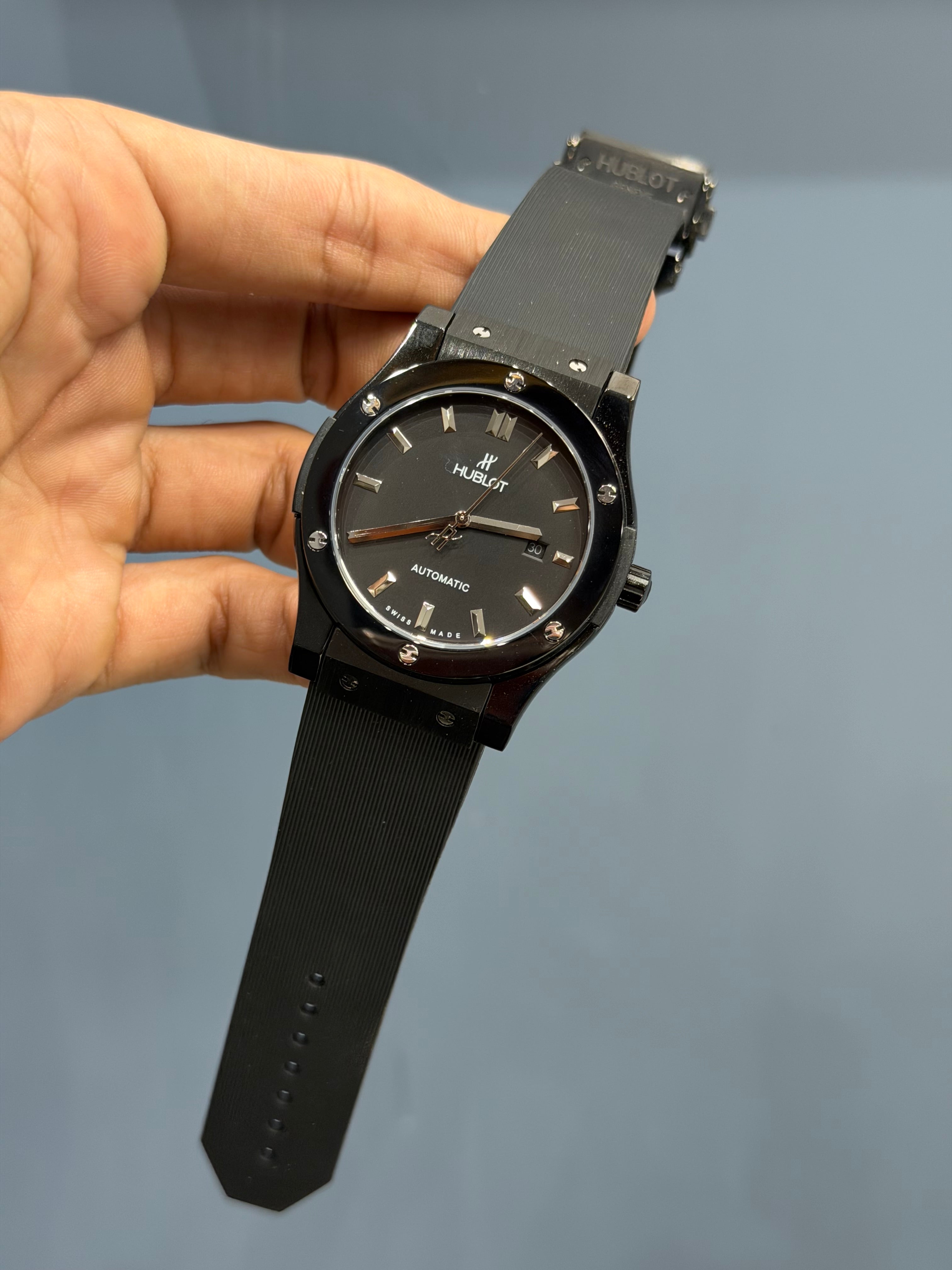 NEW COLLECTION BLACK CASE WITH BLACK DIAL & PVC STRAP