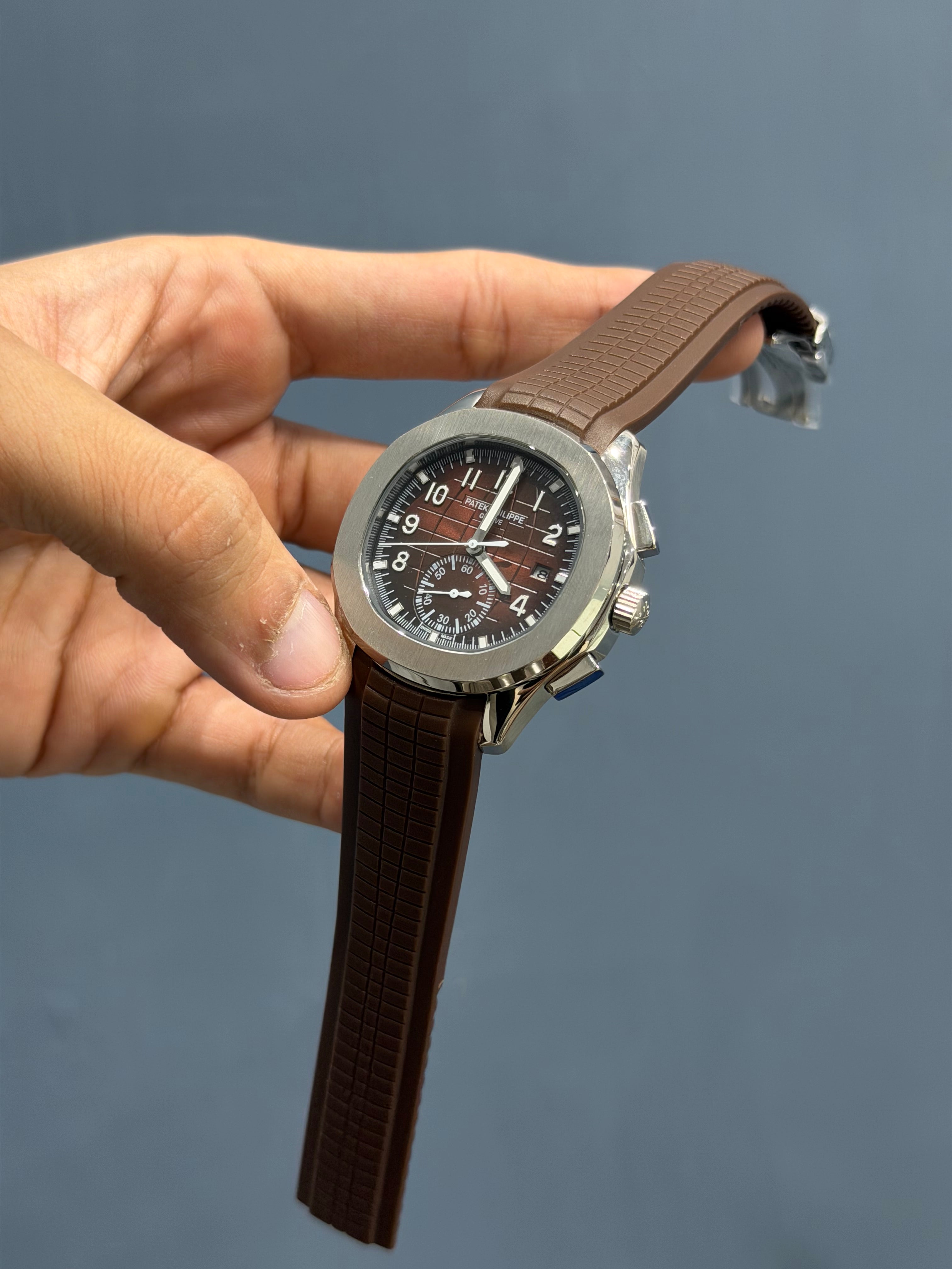NEW COLLECTION SİLVER CASE WITH BROWN DIAL AND STRAP AUTOMATIC WATCH