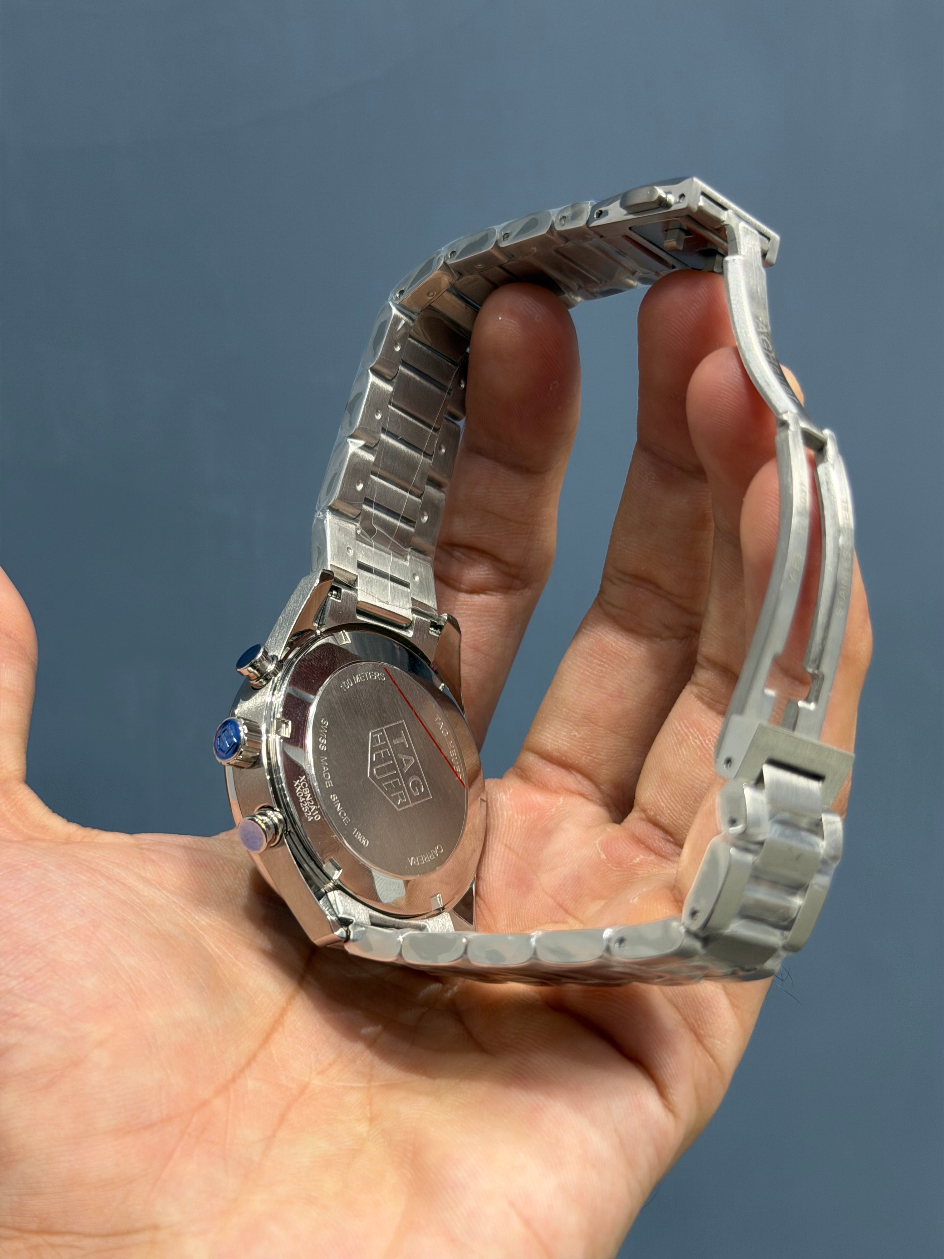 NEW COLLECTION CALIBRE CHRONOGRAPH SILVER WITH BLUE DIAL