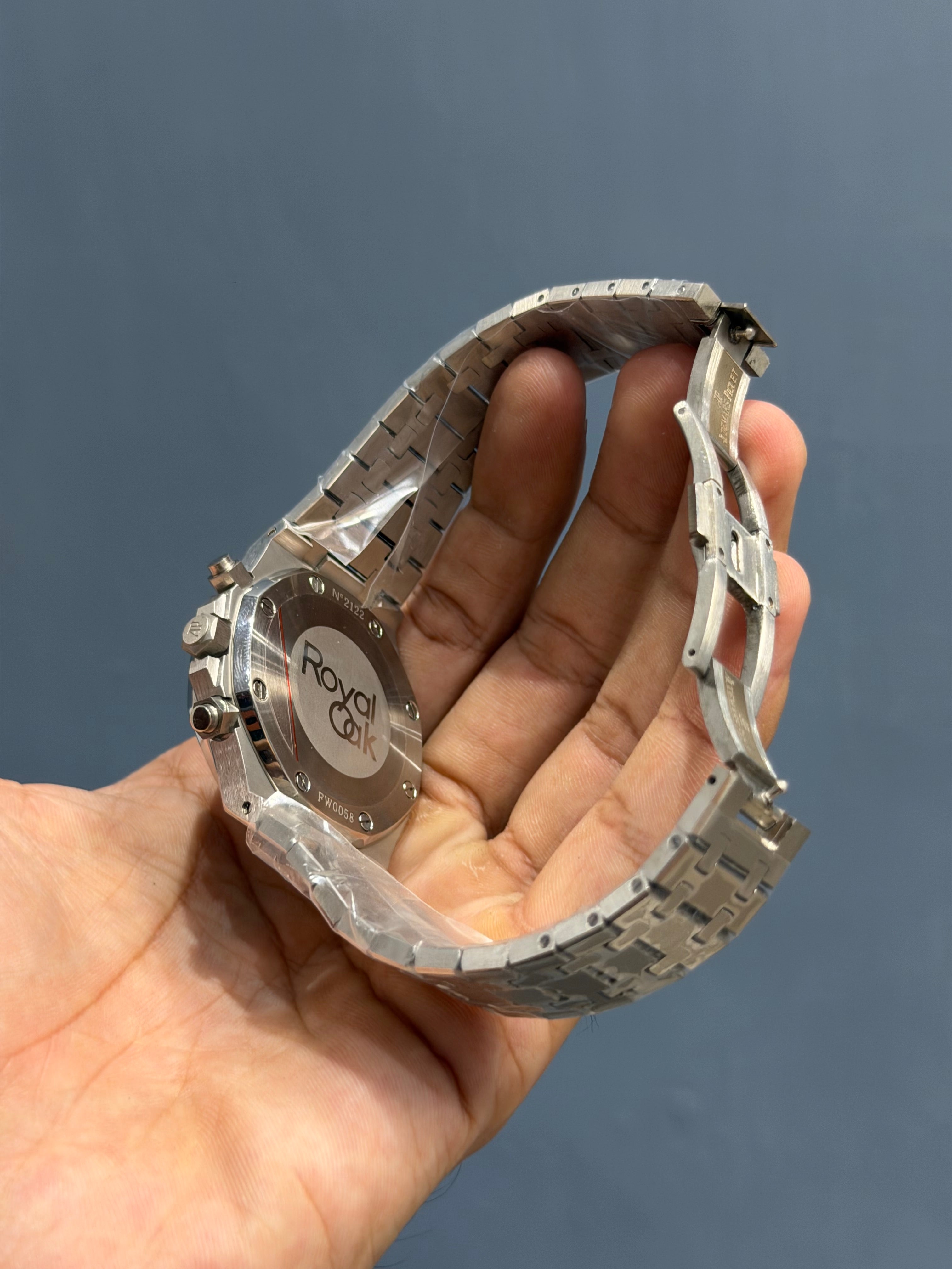 NEW COLLECTION CHRONOGRAPH SILVER WITH GREY DIAL CHAIN WATCH