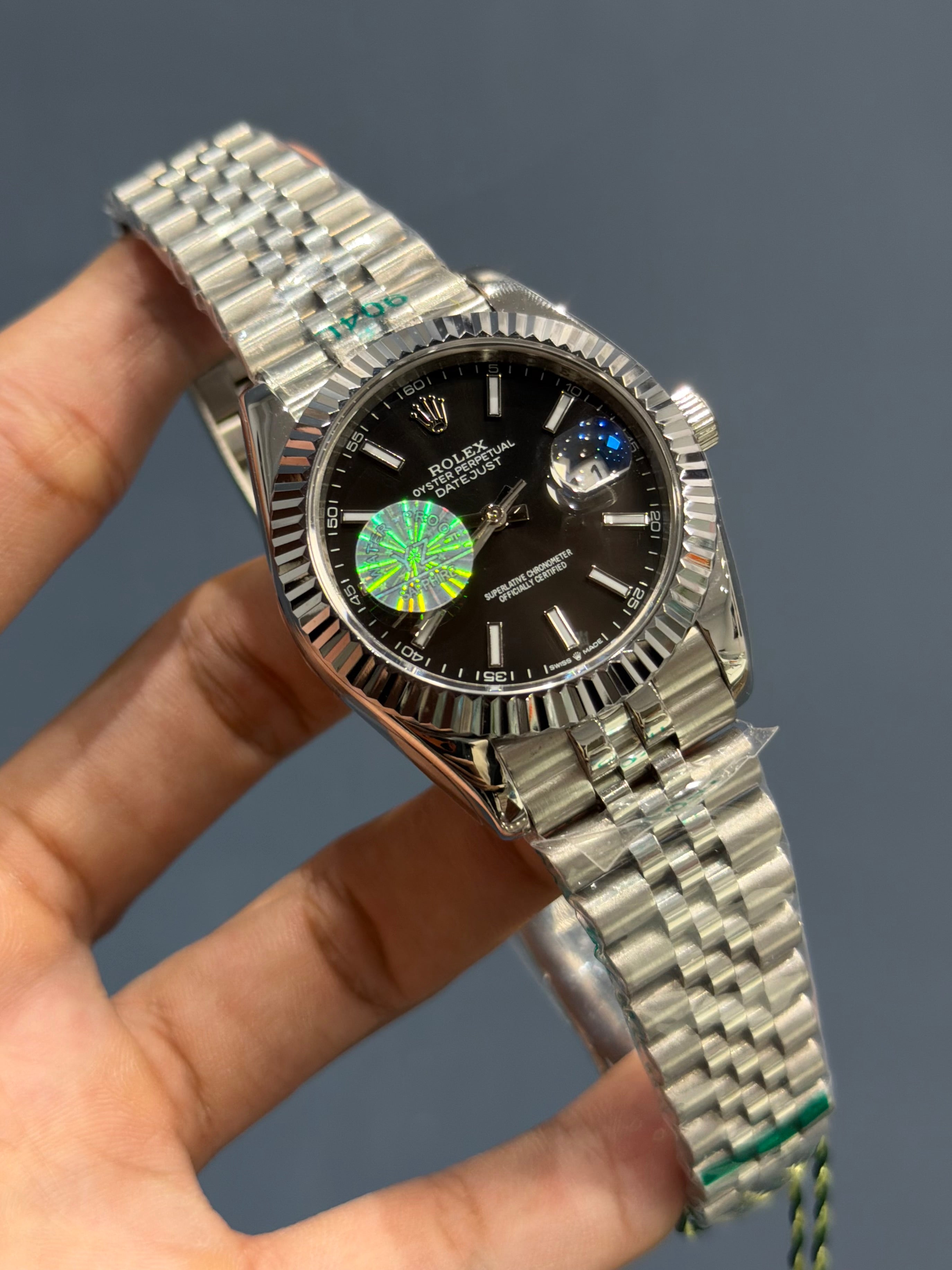 NEW COLLECTION 40 SILVER WITH BLACK DIAL AUTOMATIC WATCH YZ MADE