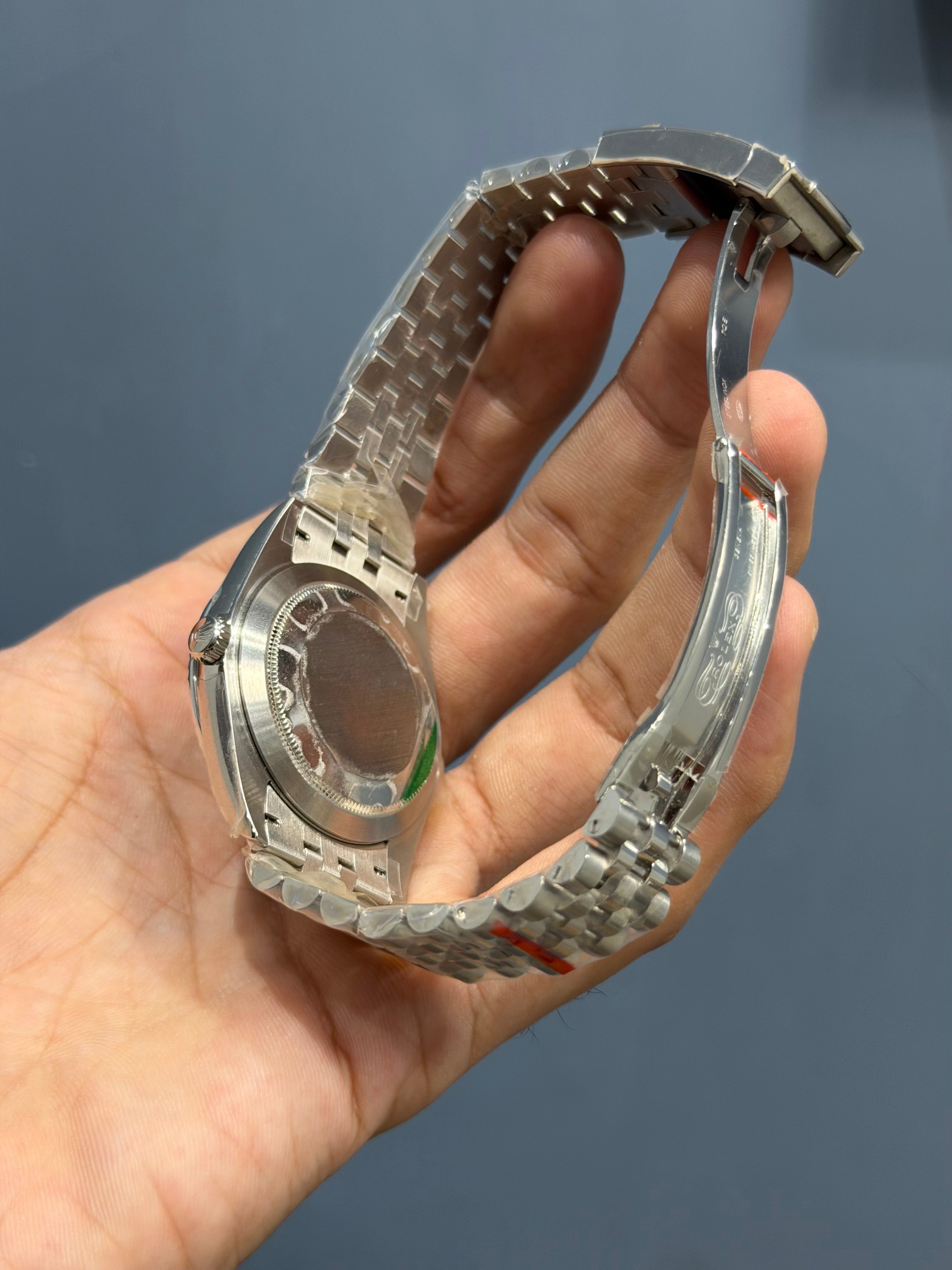 NEW COLLECTION 41 SILVER WITH GREEN DIAL FLUTED BEZEL AUTOMATIC WATCH BP MADE