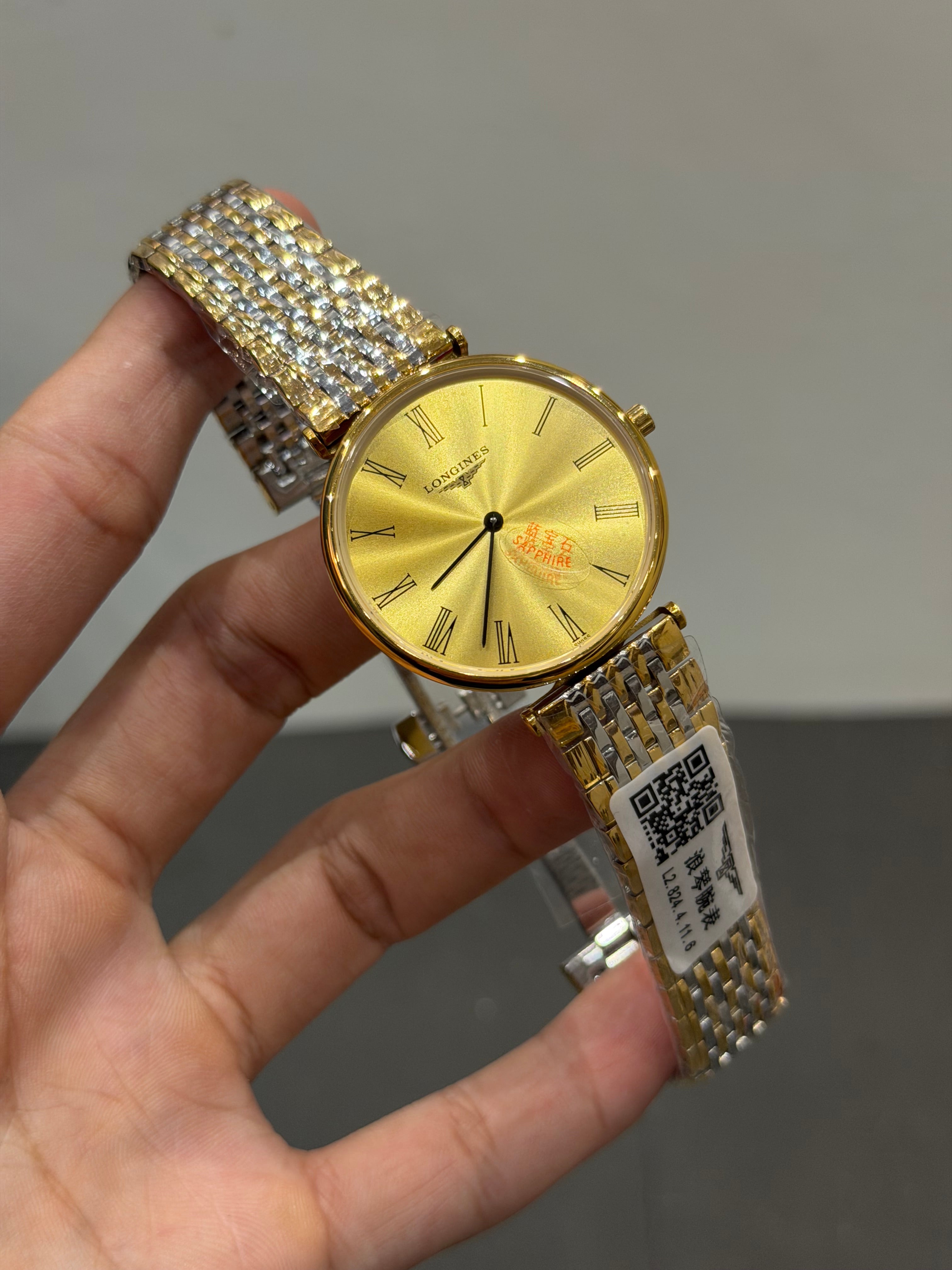 NEW COLLECTION TWO TONE YELLOW GOLD WITH YELLO DIAL CHAIN WATCH
