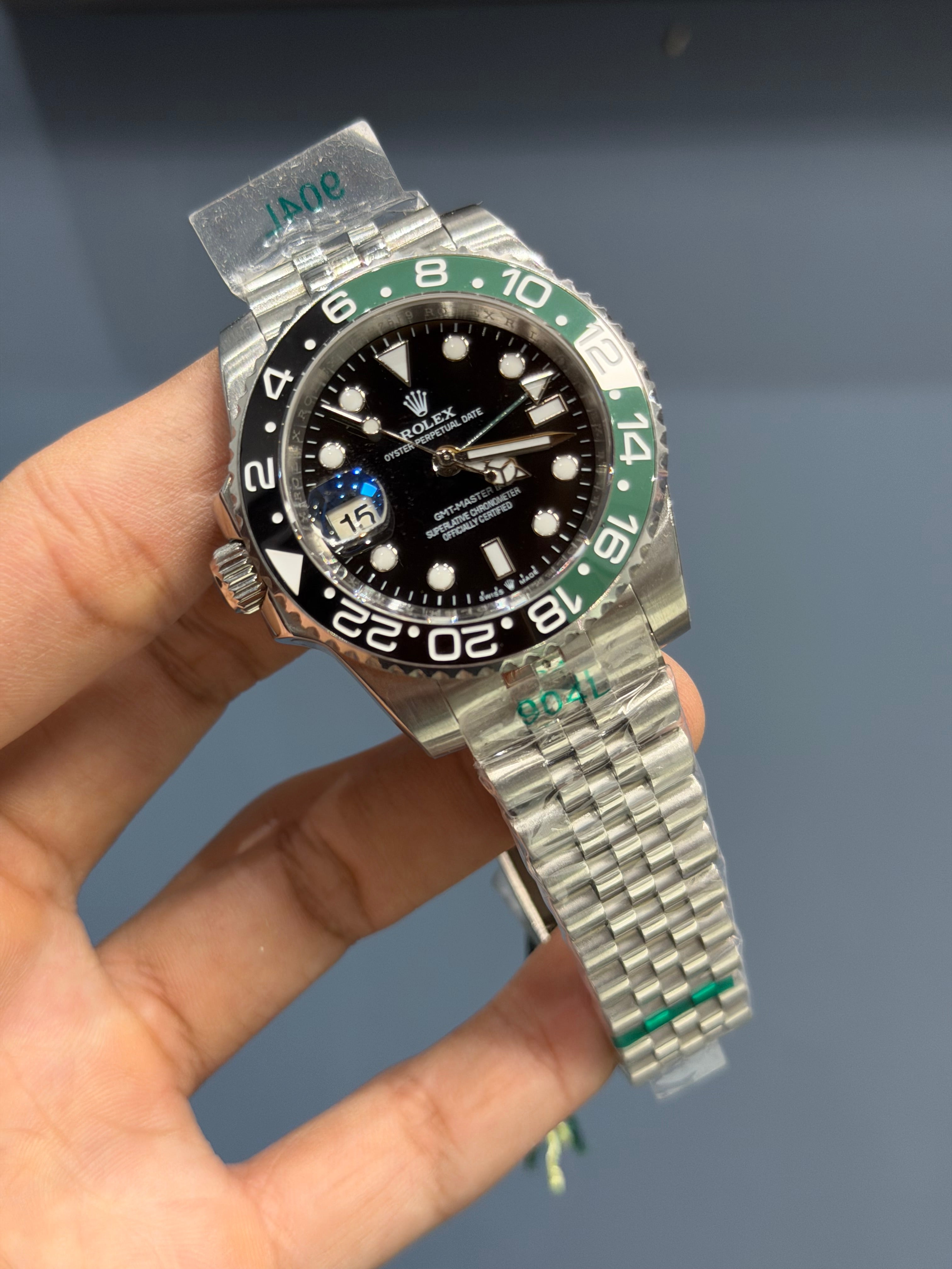 NEW COLLECTION 40 SILVER WITH BLACK DIAL & SPRITE BEZEL AUTOMATIC WATCH YZ FACTORY