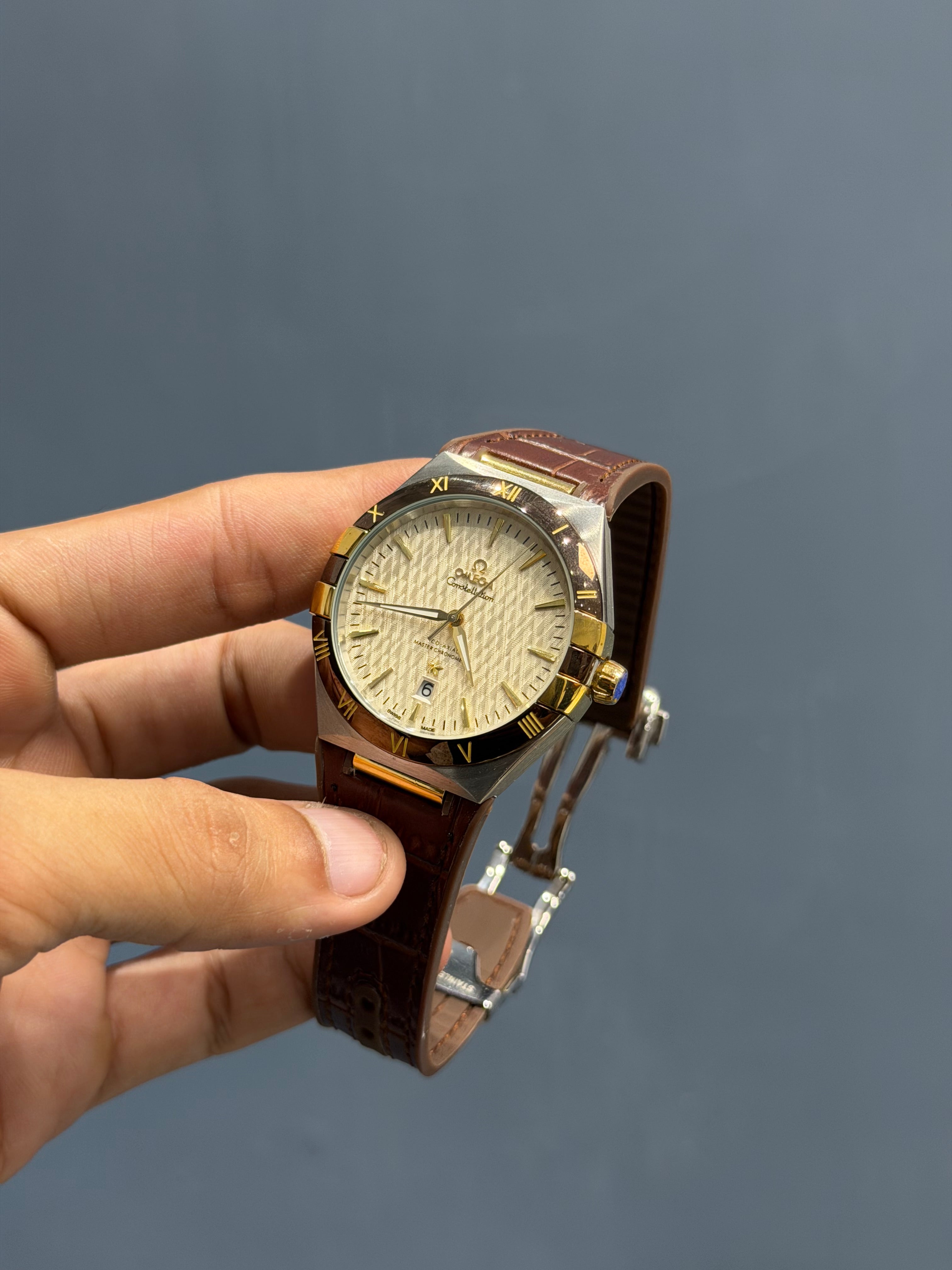 NEW COLLECTION SILVER CASE WITH WHITE TEXTURE DIAL AUTOMATIC WATCH