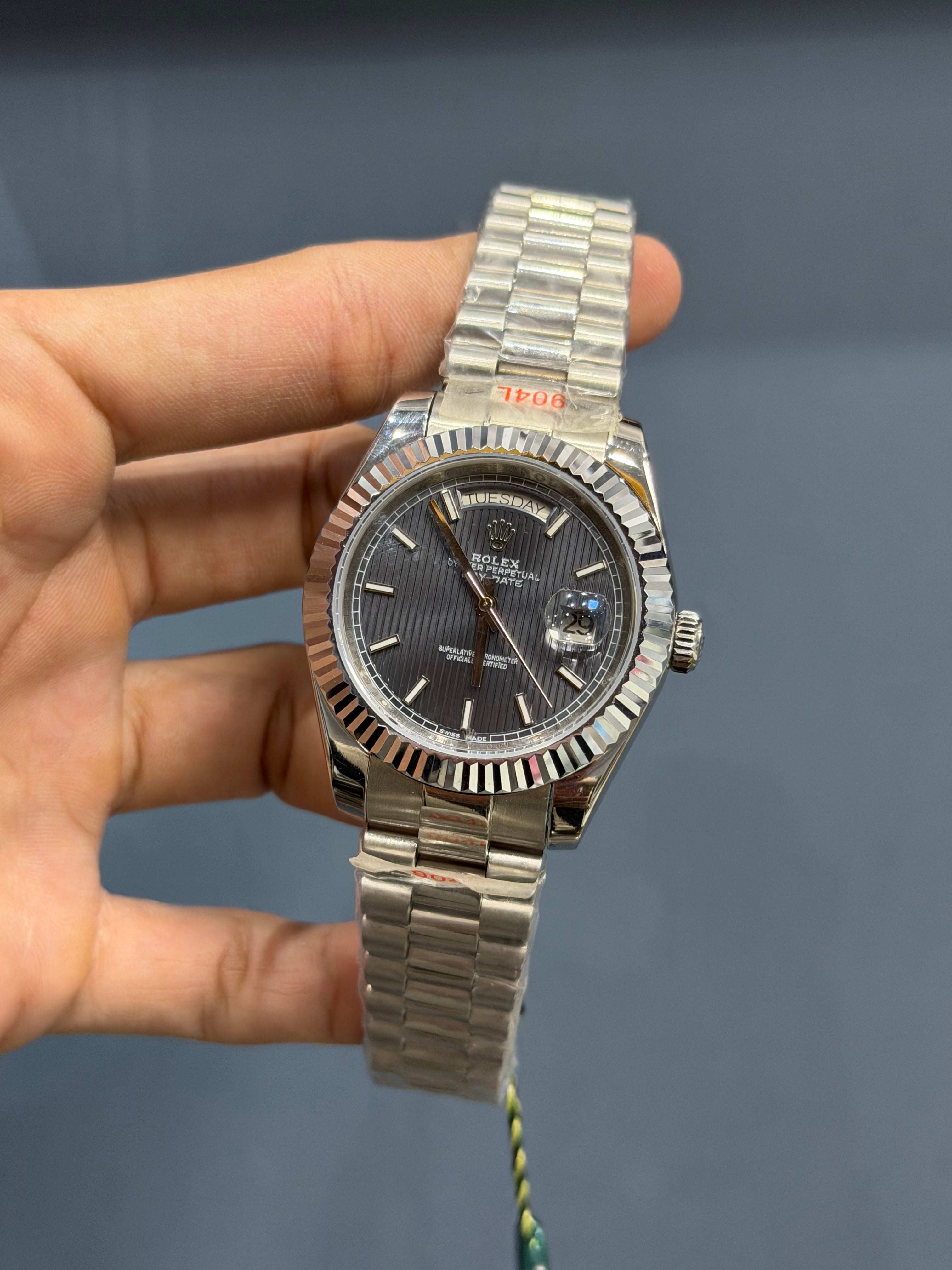 NEW COLLECTION 40 SILVER WITH LINING GREY DIAL AUTOMATIC WATCH YZ MADE