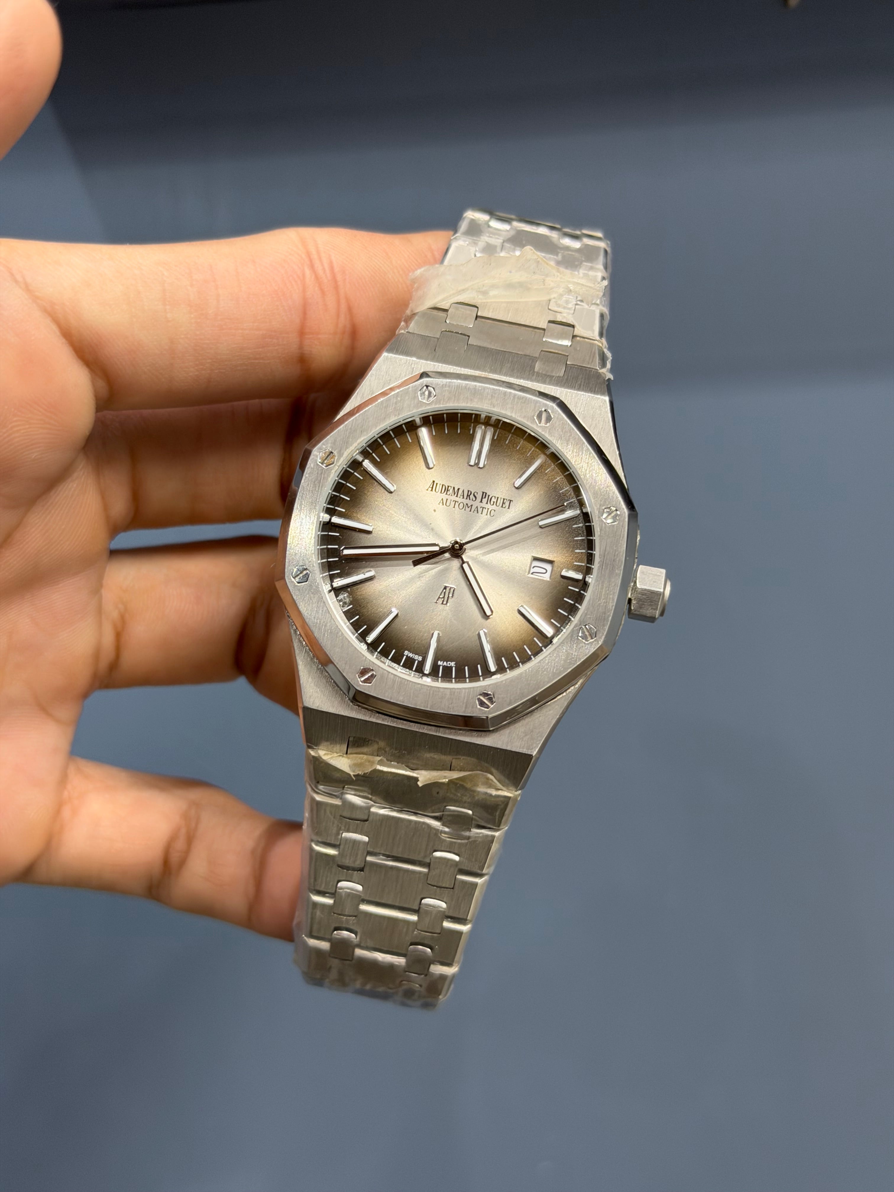 NEW COLLECTION SILVER WITH GREY DIAL CHAIN WATCH FOR MEN