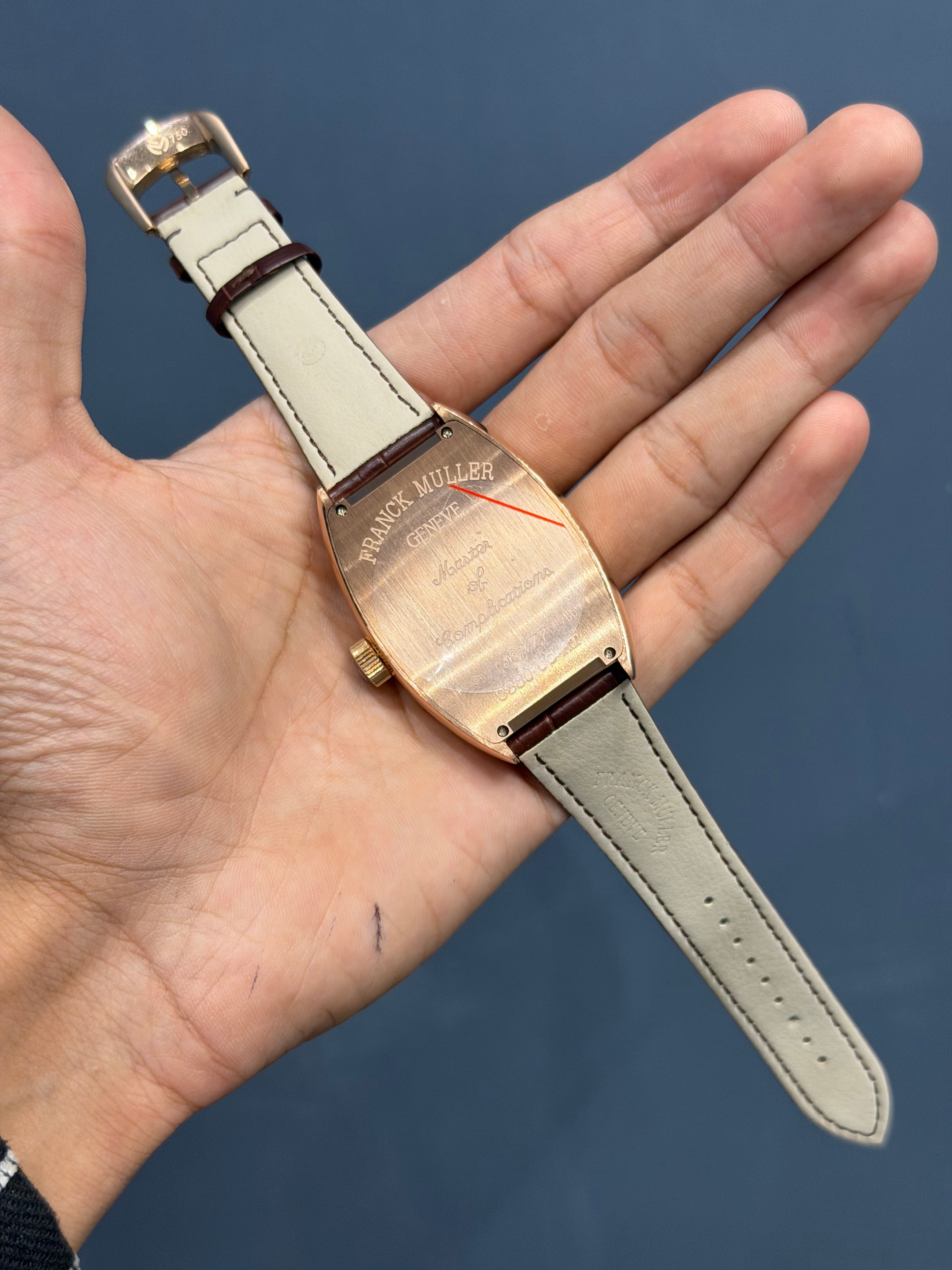 NEW COLLECTION ROSE CASE WITH WHITE DIAL AND BROWN LEATHER STRAP