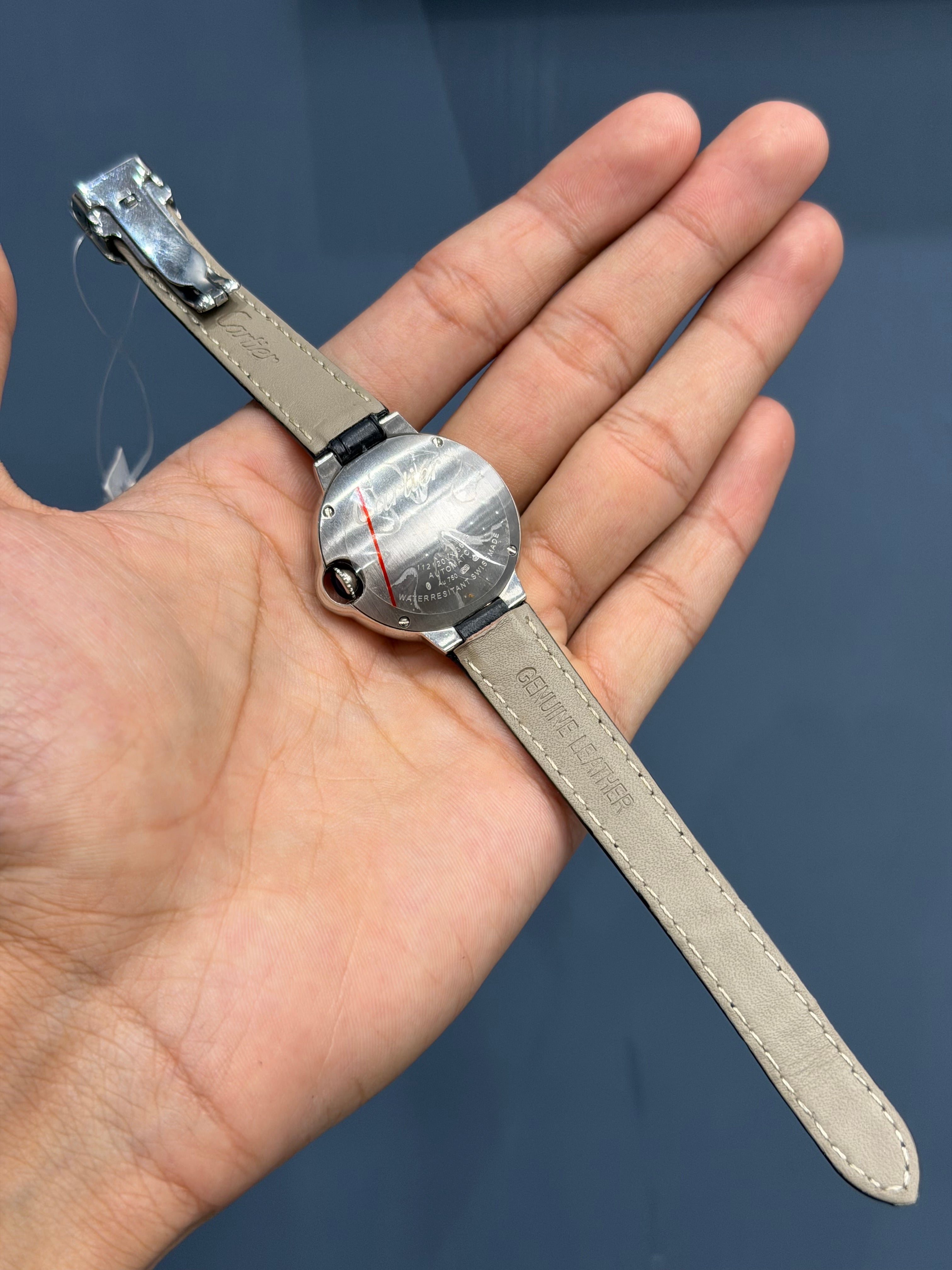 NEW COLLECTION PAIR BALOON SILVER WITH WHITE DIAL & BLACK LEATHER STRAP