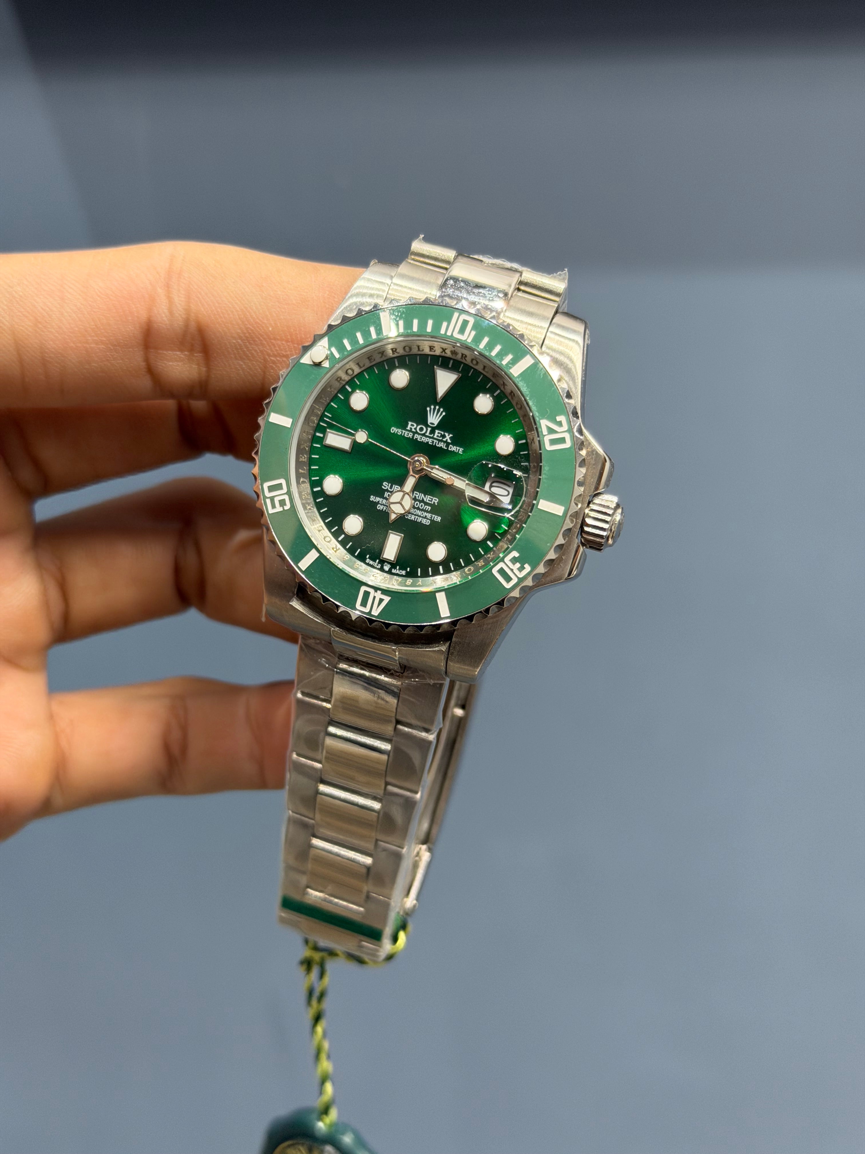 NEW COLLECTION 40 SILVER WITH GREEN DIAL & GREEN BEZEL AUTOMATIC WATCH ZR FACTORY
