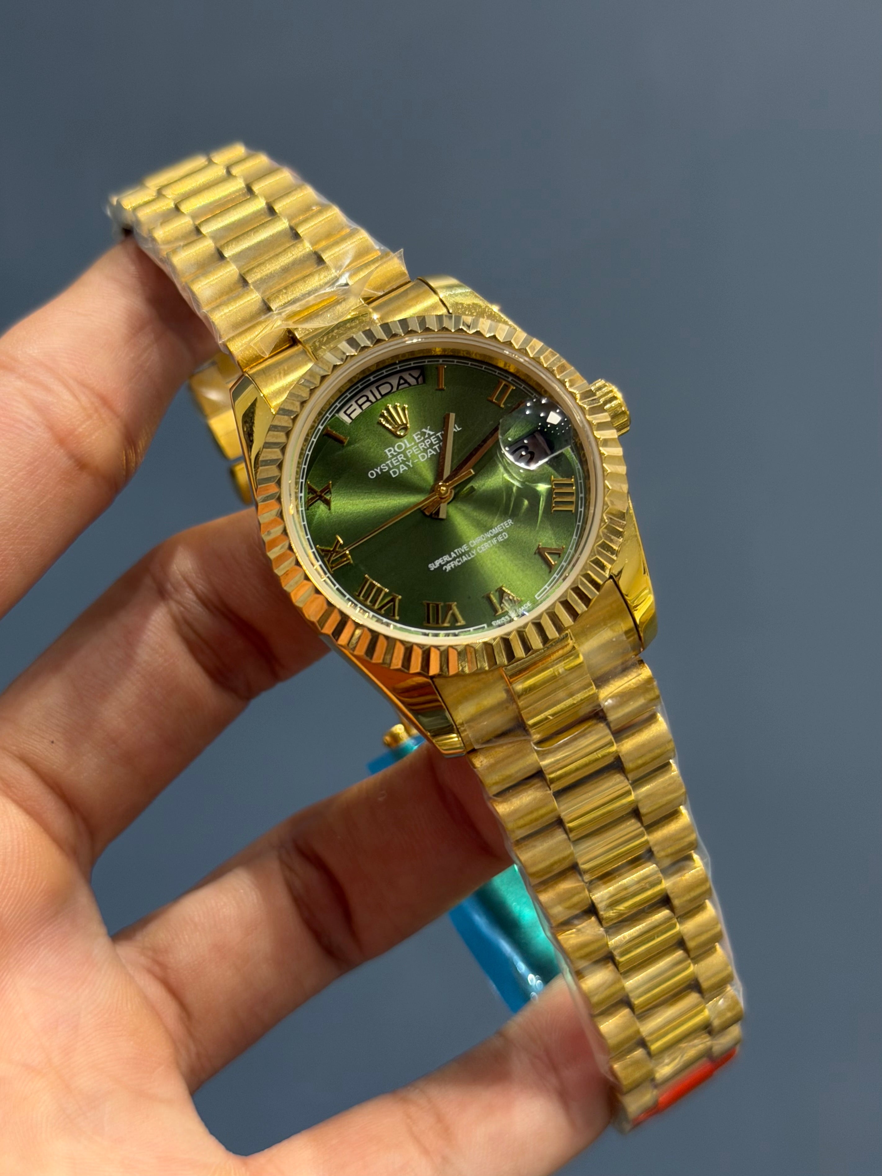 NEW COLLECTION 36 l GOLD WITH GREEN DIAL AUTOMATIC WATCH YZ FACTORY