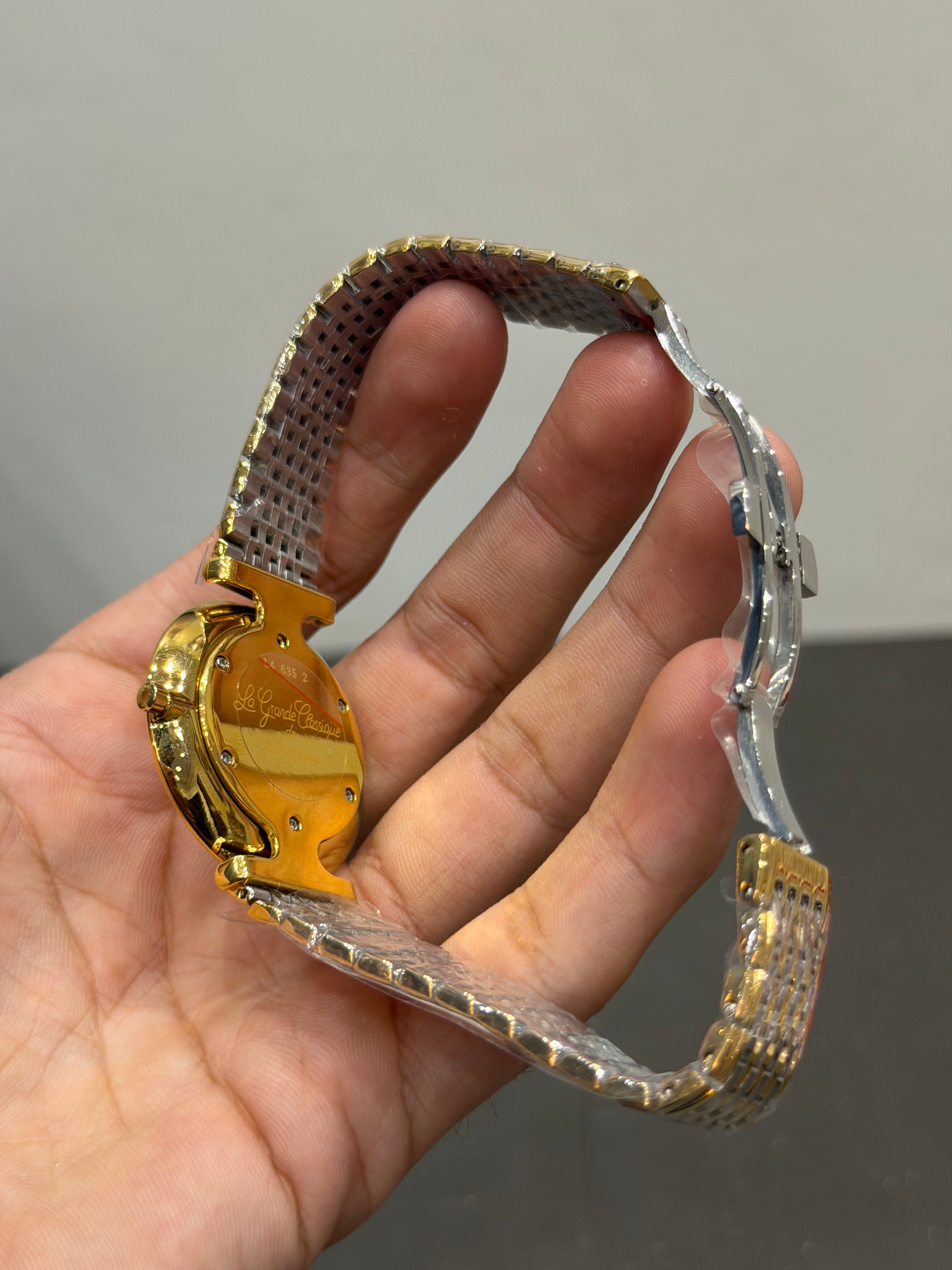 NEW COLLECTION TWO TONE YELLOW GOLD WITH YELLO DIAL CHAIN WATCH