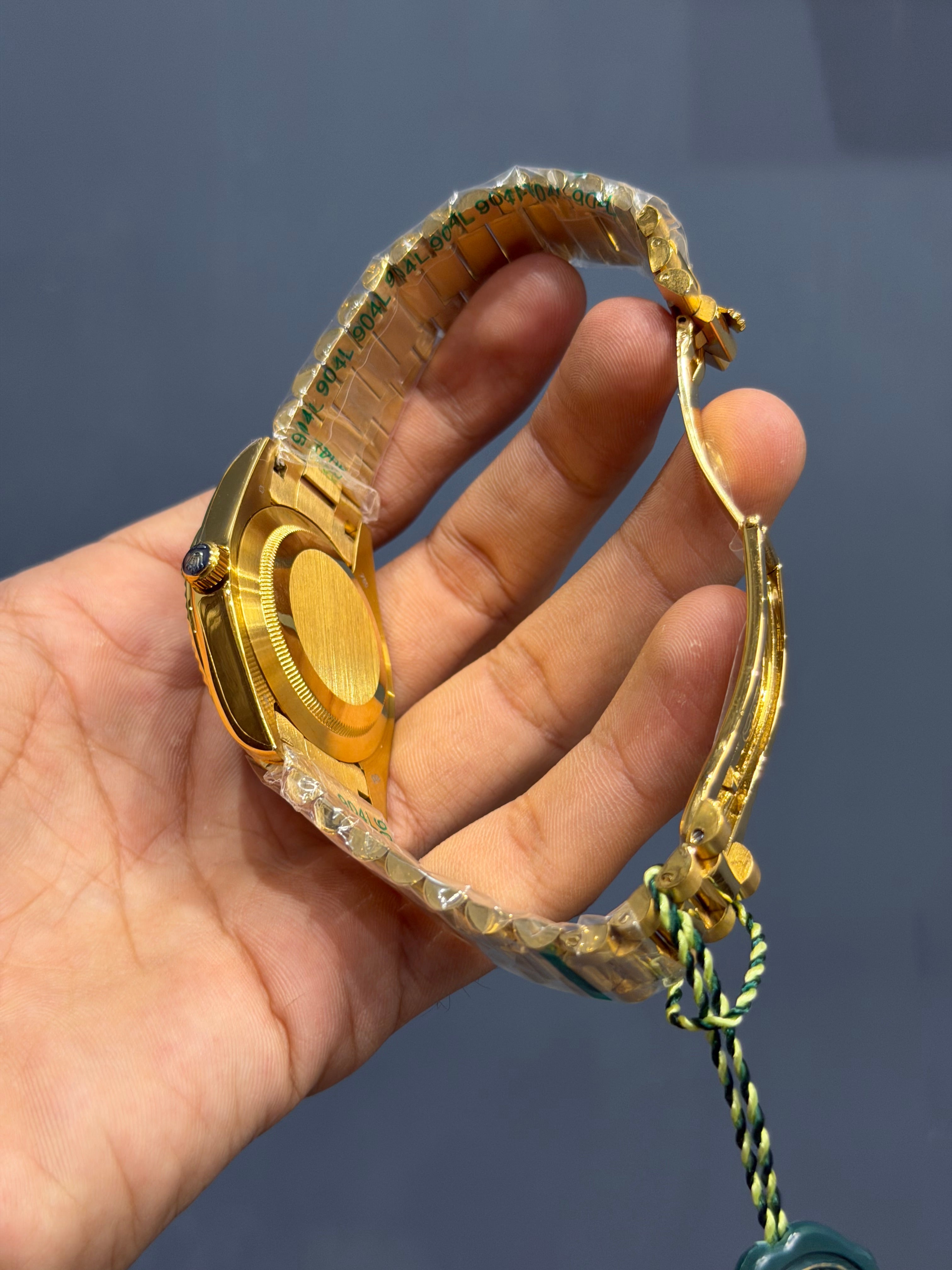 NEW COLLECTION 40MM YELLOW GOLD WITH BLUE DIAL STONE INDEX FIGURE YZ MADE