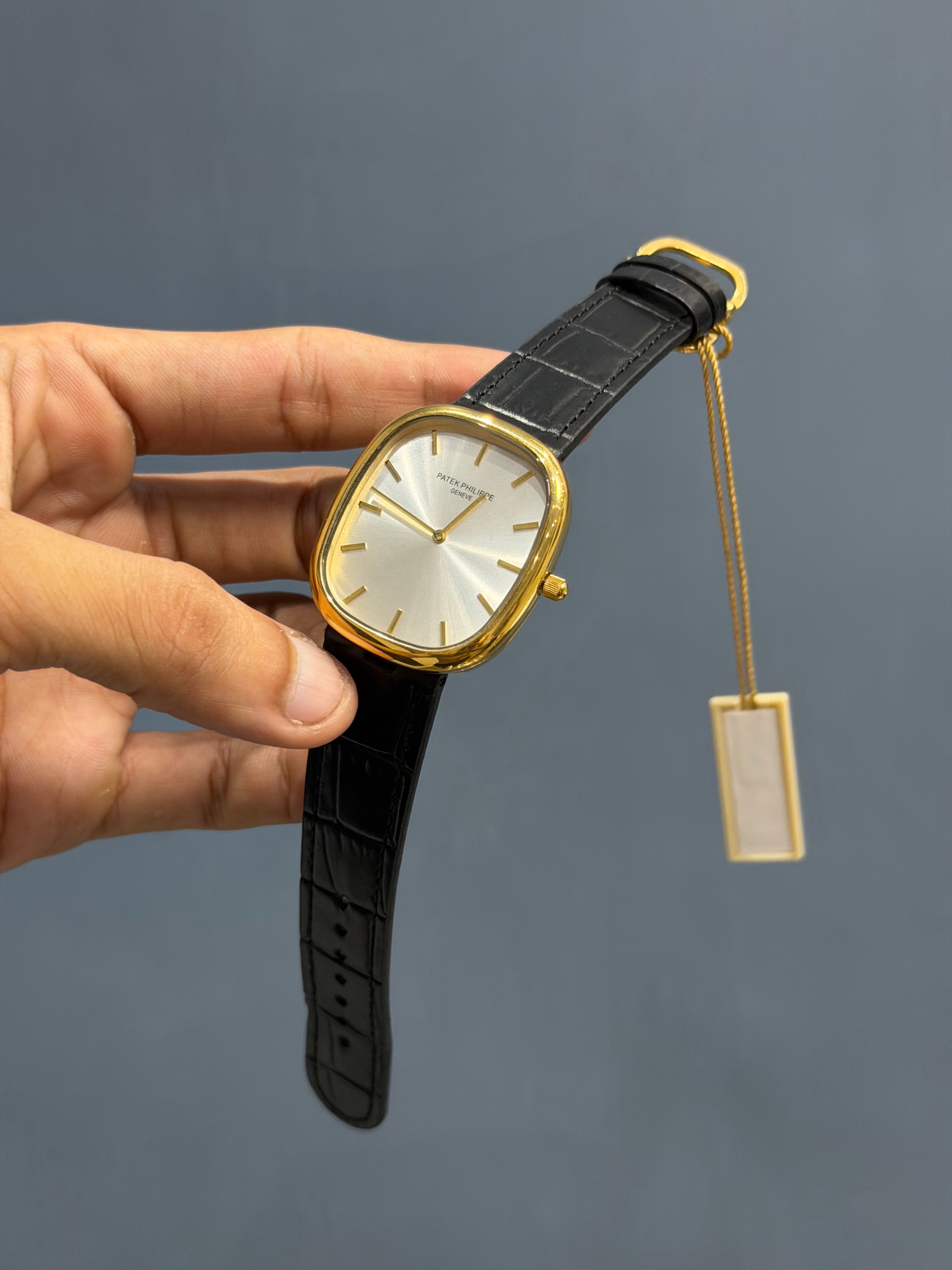NEW COLLECTION SQUARE YELLOW WITH WHITE DIAL LEATHER STRAP WATCH