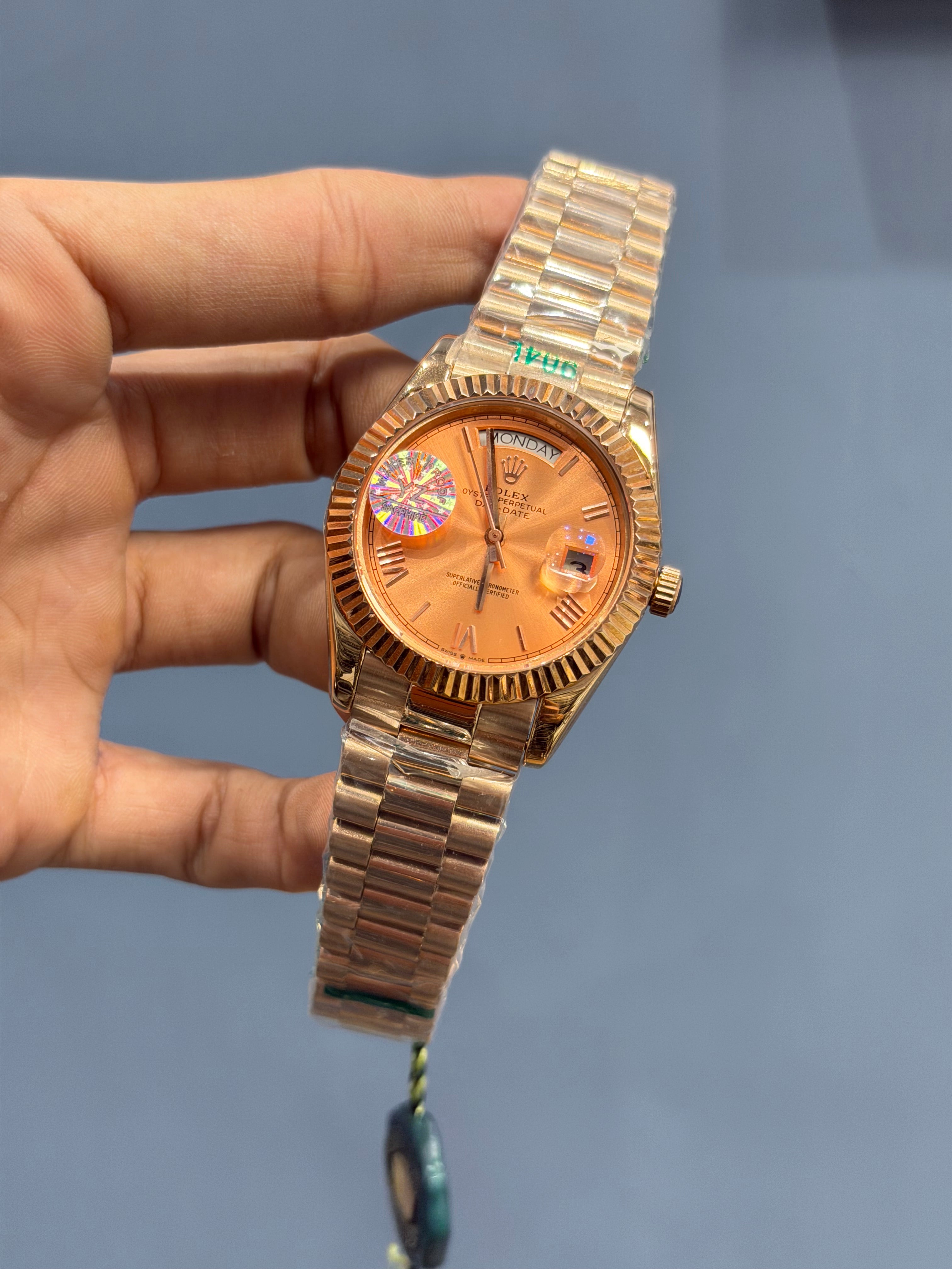 NEW COLLECTION 40MM ROSE GOLD WITH PEACH DIAL ROMAN FIGURE YZ MADE