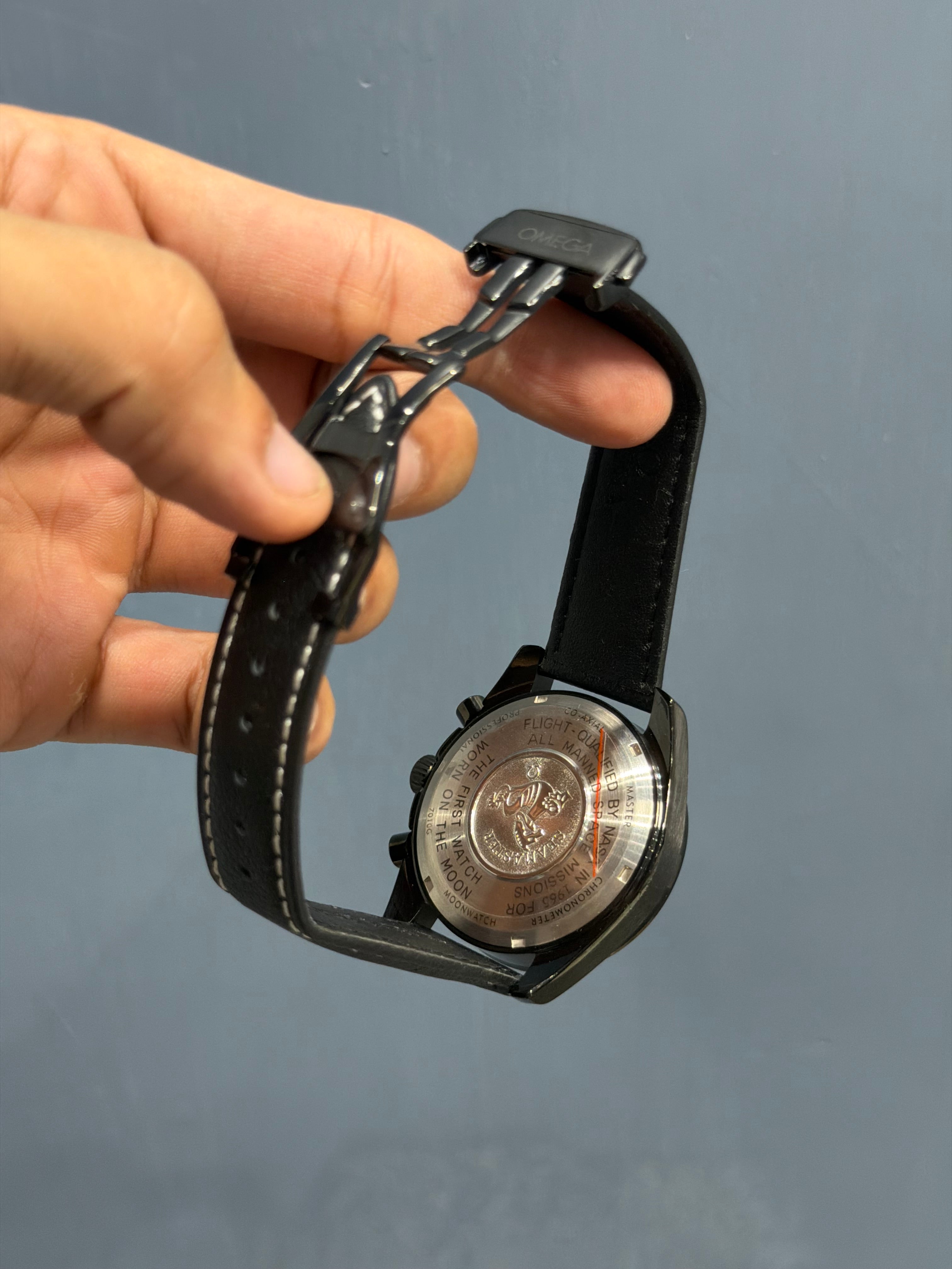 NEW COLLECTION ALL BLACK CASE WITH DIAL & BLACK LEATHER STRAP