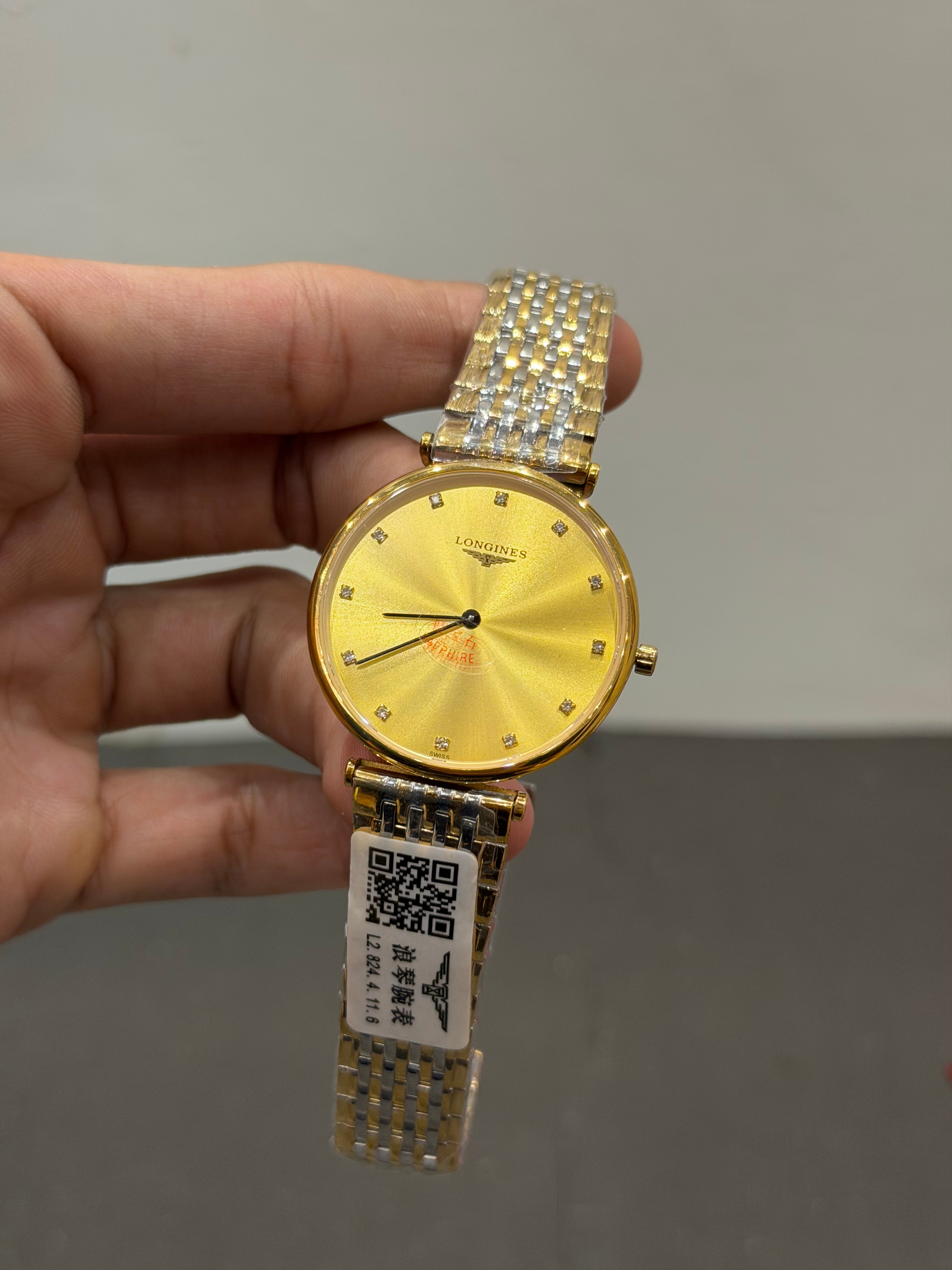 NEW COLLECTION TWO TONE YELLOW GOLD WITH YELLOW DIAL CHAIN WATCH