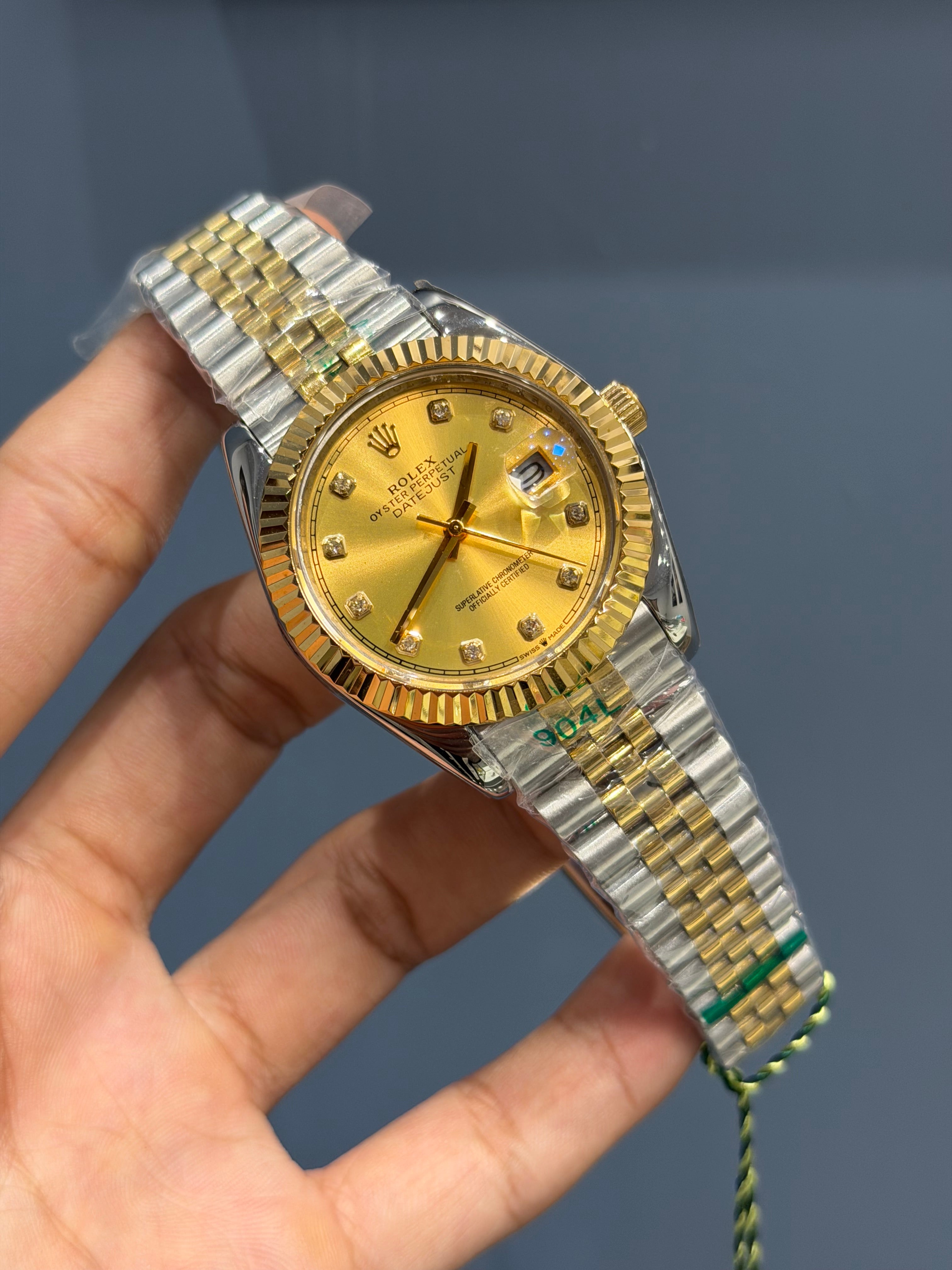 NEW COLLECTION 40 YELLOW GOLD TWOTONE WITH YELLOW DIAL & FLUTED BEZEL YZ FACTORY