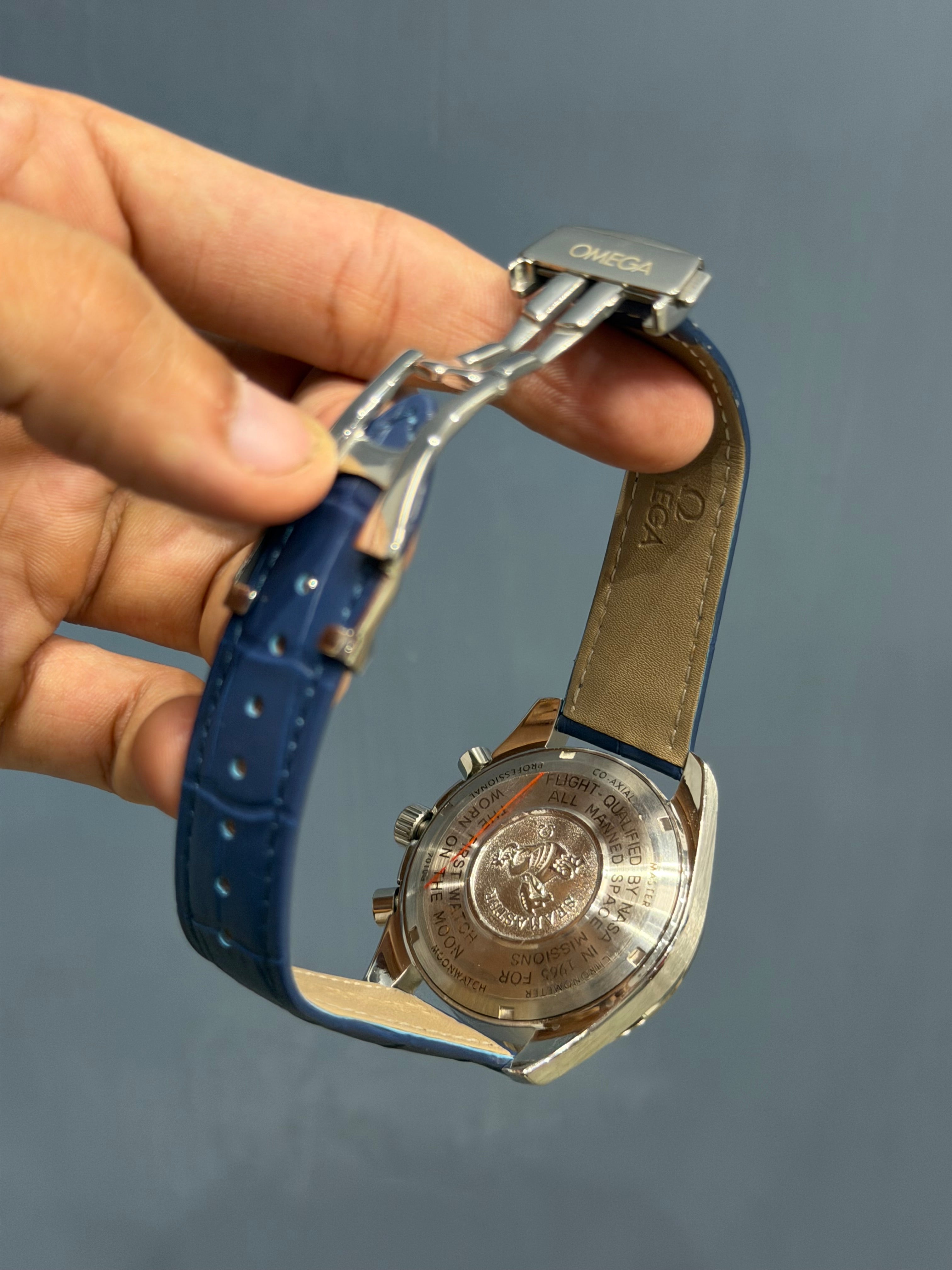 NEW COLLECTION SILVER CASE WITH BLUE DIAL & BLUE LEATHER STRAP
