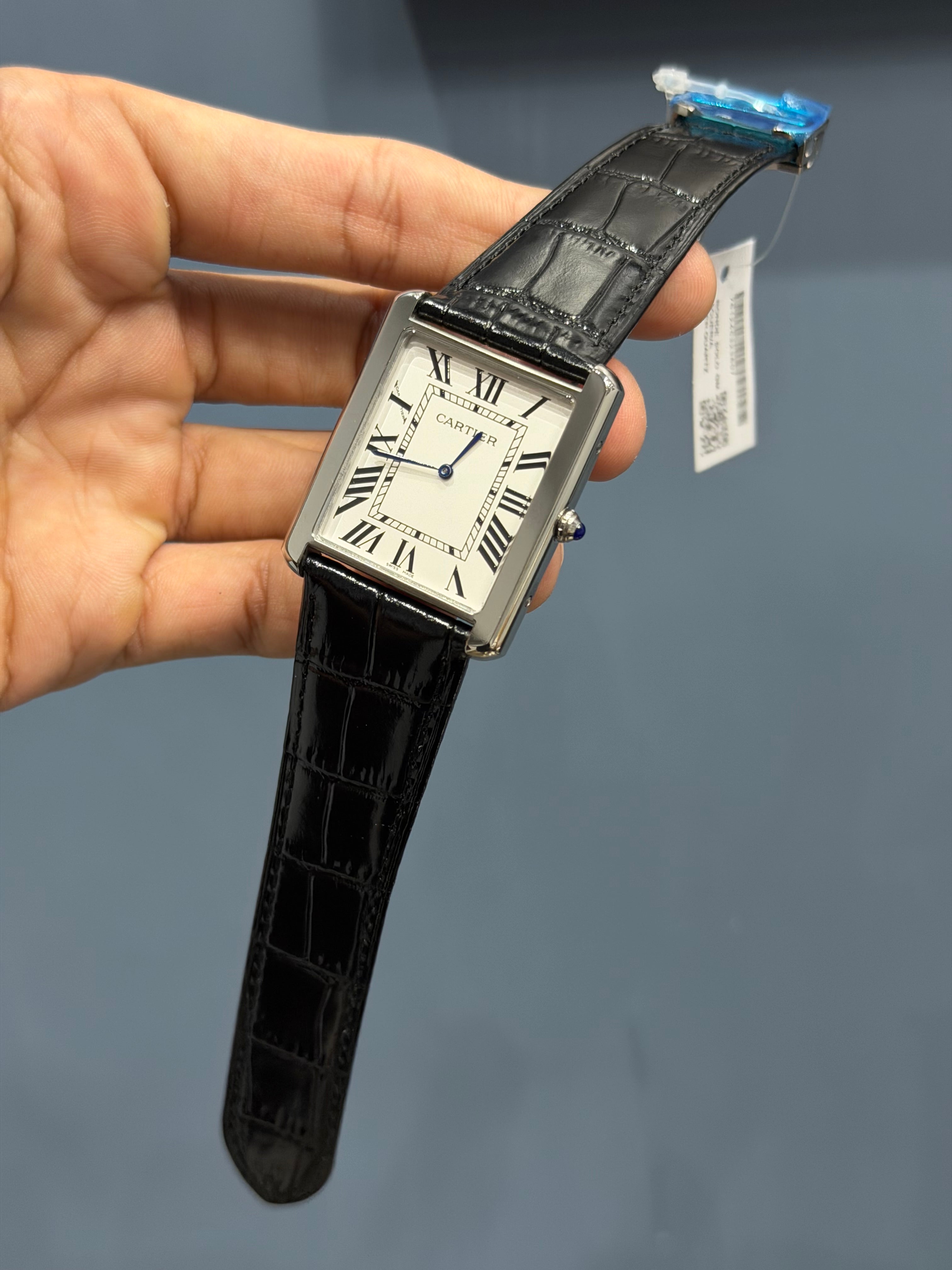 NEW COLLECTION SILVER CASE WITH WHITE DIAL & BLACK LEATHER STRAP WATCH