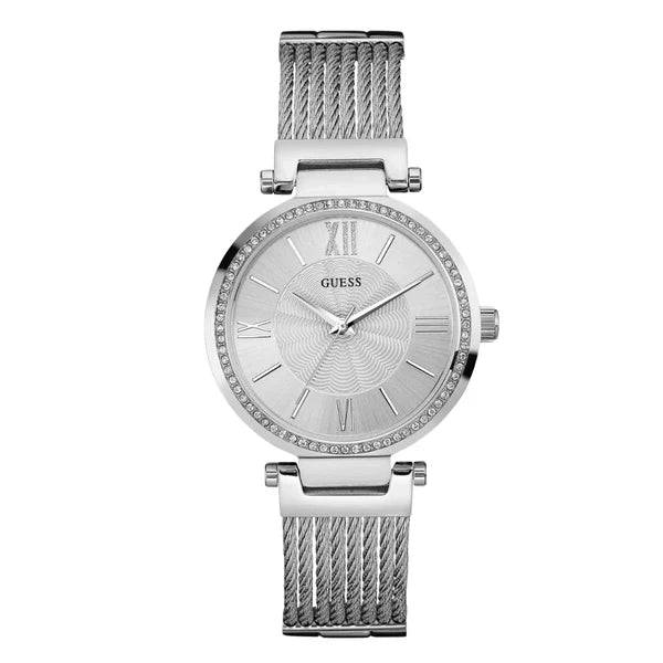 Guess Women’s Quartz Silver Stainless Steel Silver Dial 36mm Watch W0638L1