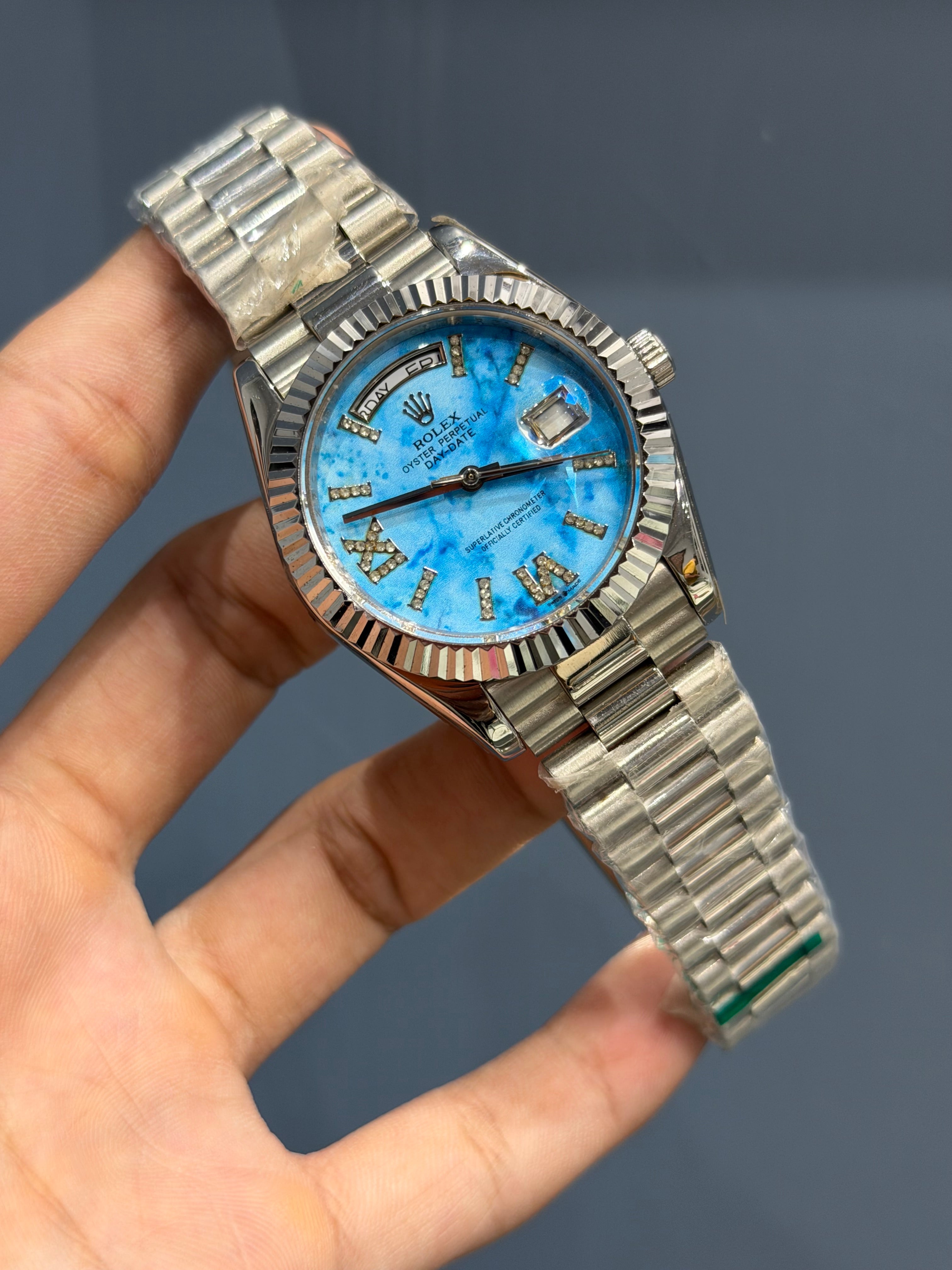 NEW COLLECTION 40 SILVER WITH TIFFANY NEON DIAL AUTOMATIC WATCH YZ FACTORY