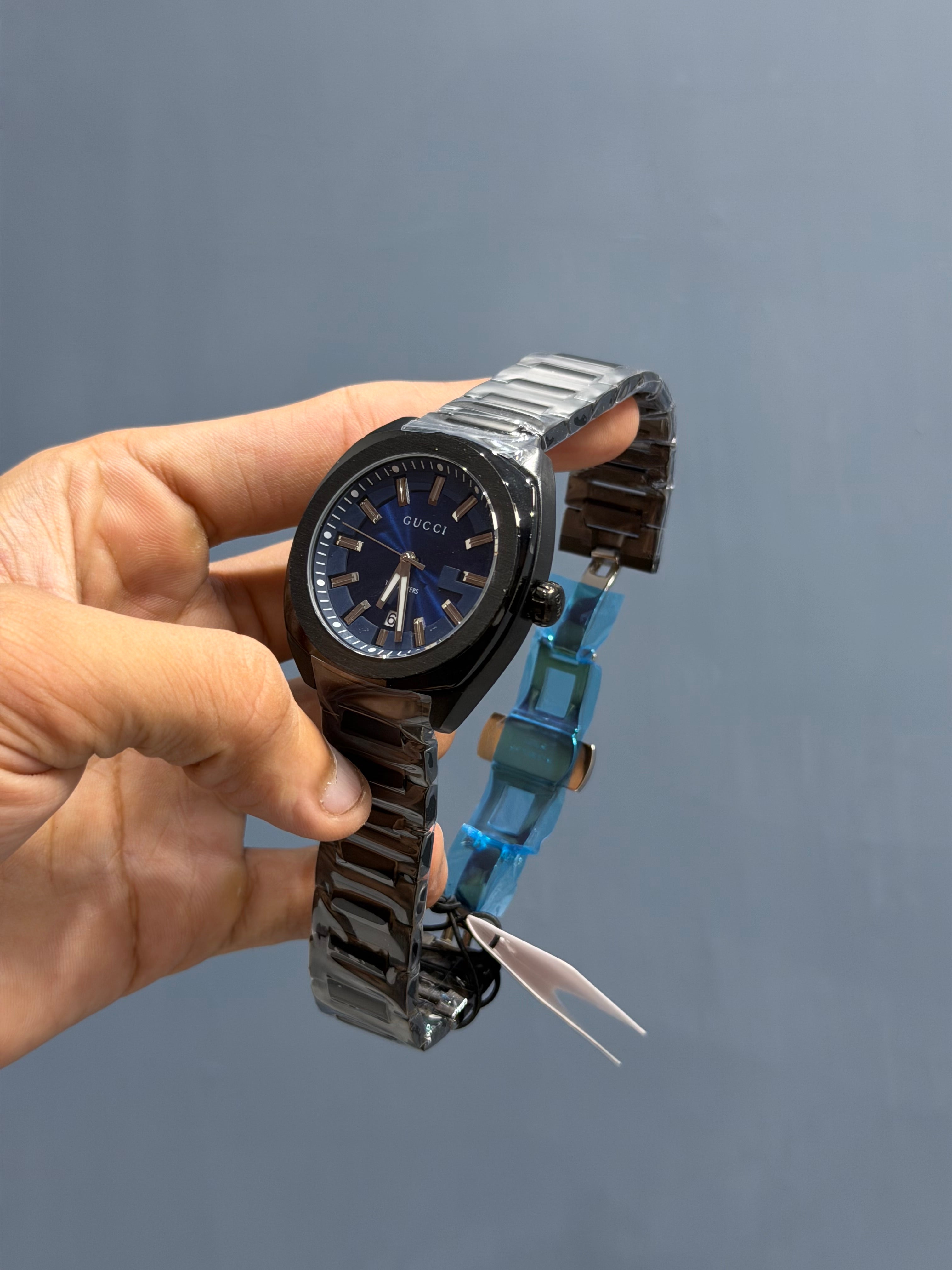 NEW COLLECTION BLACK WITH BLUE DIAL CHAIN WATCH