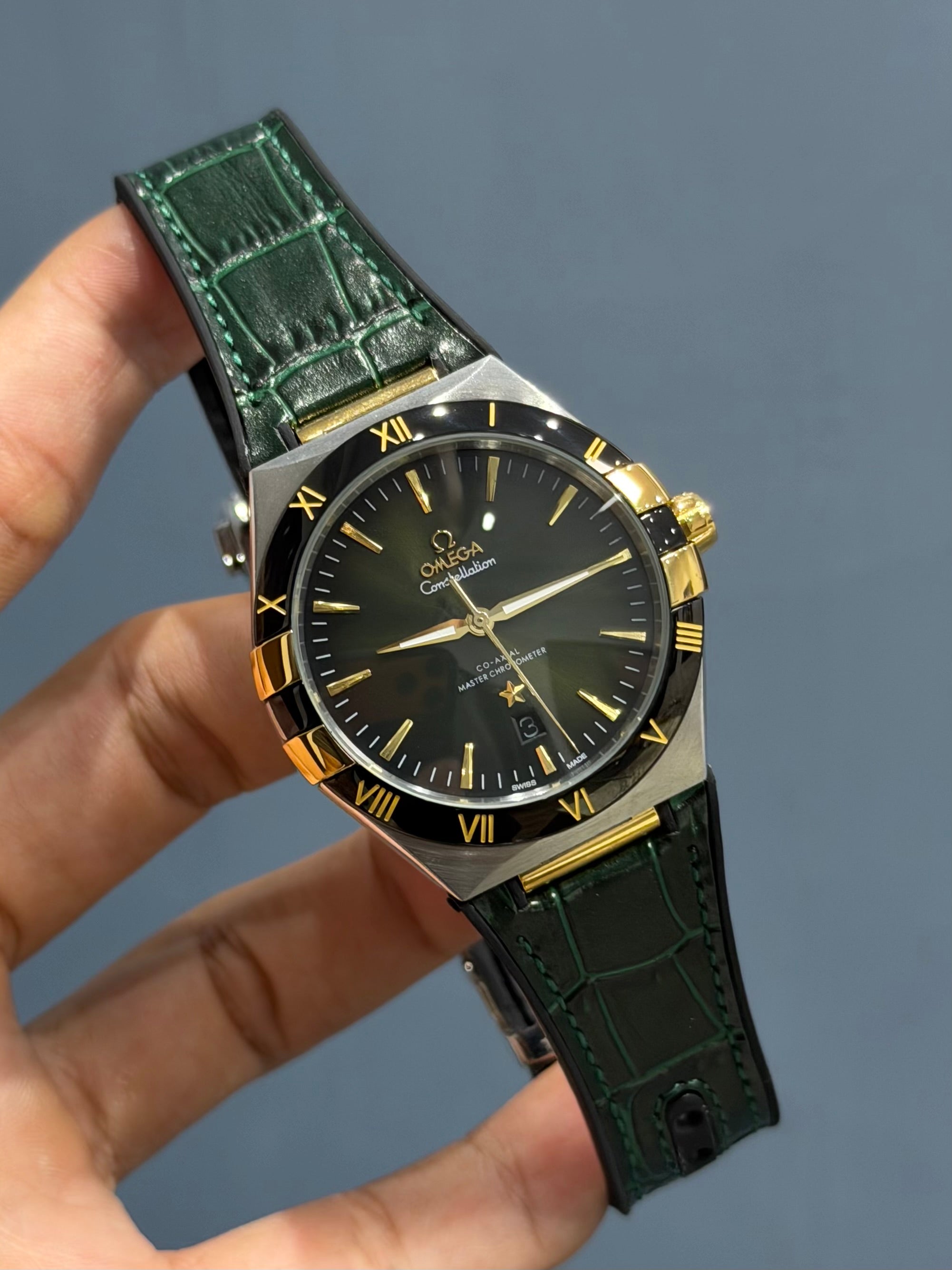 NEW COLLECTION SILVER CASE WITH GREEN DIAL AUTOMATIC WATCH