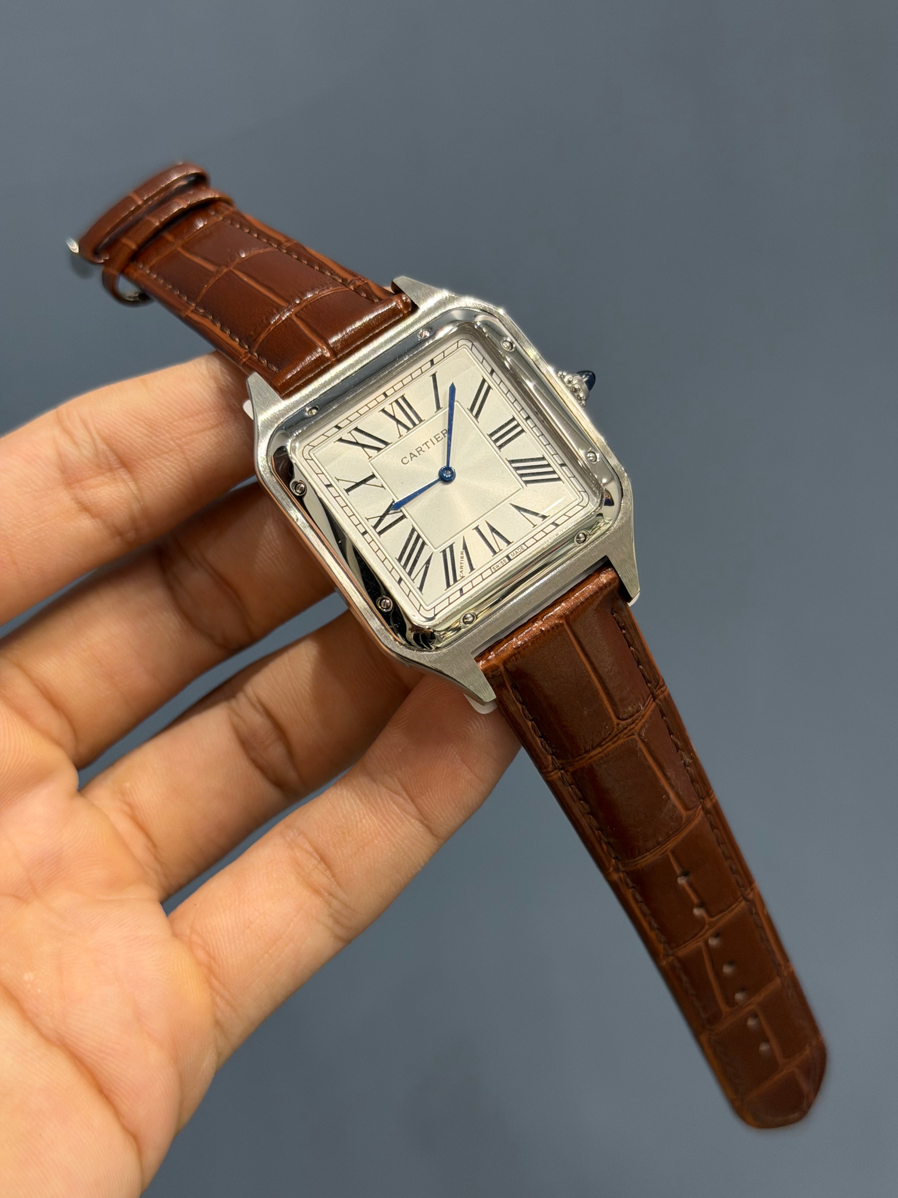 NEW COLLECTION SILVER CASE WITH WHITE DIAL & BROWN LEATHER STRAP
